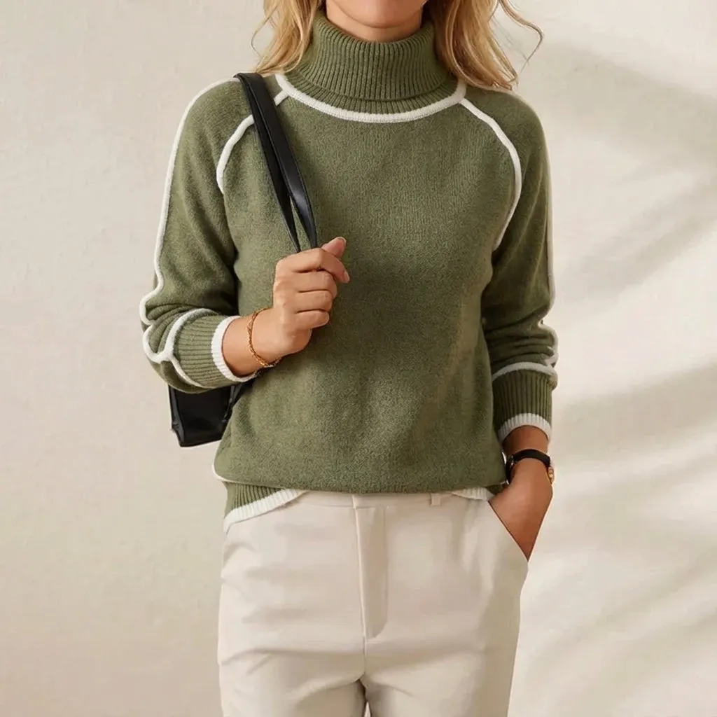🔥Final Clearance Sale🔥Cashmere-Soft Cotton Mock Neck Sweater