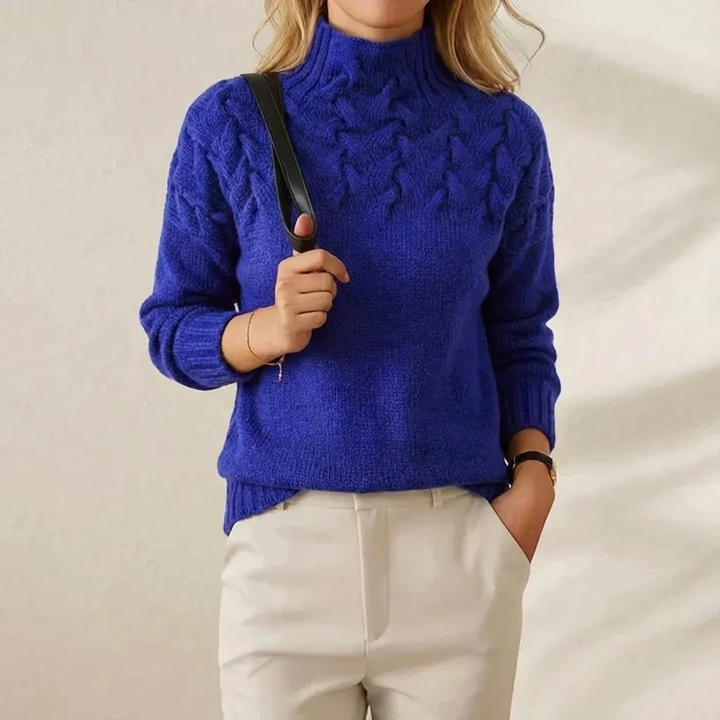 🔥Final Clearance Sale🔥Cashmere-Soft Cotton Mock Neck Sweater