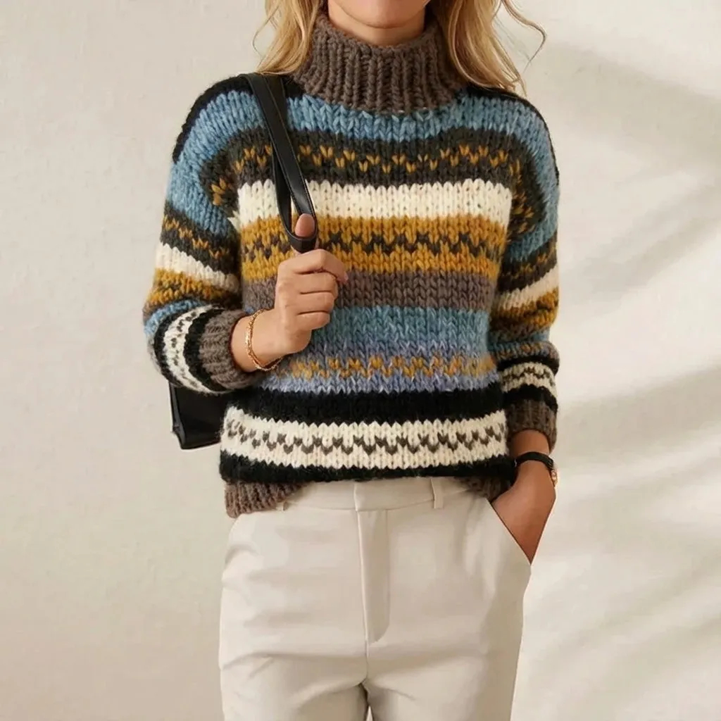 🔥Final Clearance Sale🔥Cashmere-Soft Cotton Mock Neck Sweater