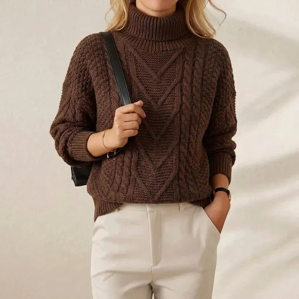 🔥Final Clearance Sale🔥Cashmere-Soft Cotton Mock Neck Sweater