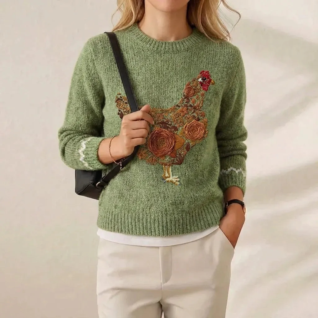 🔥Final Clearance Sale🔥Cashmere-Soft Cotton Animal Print Sweater
