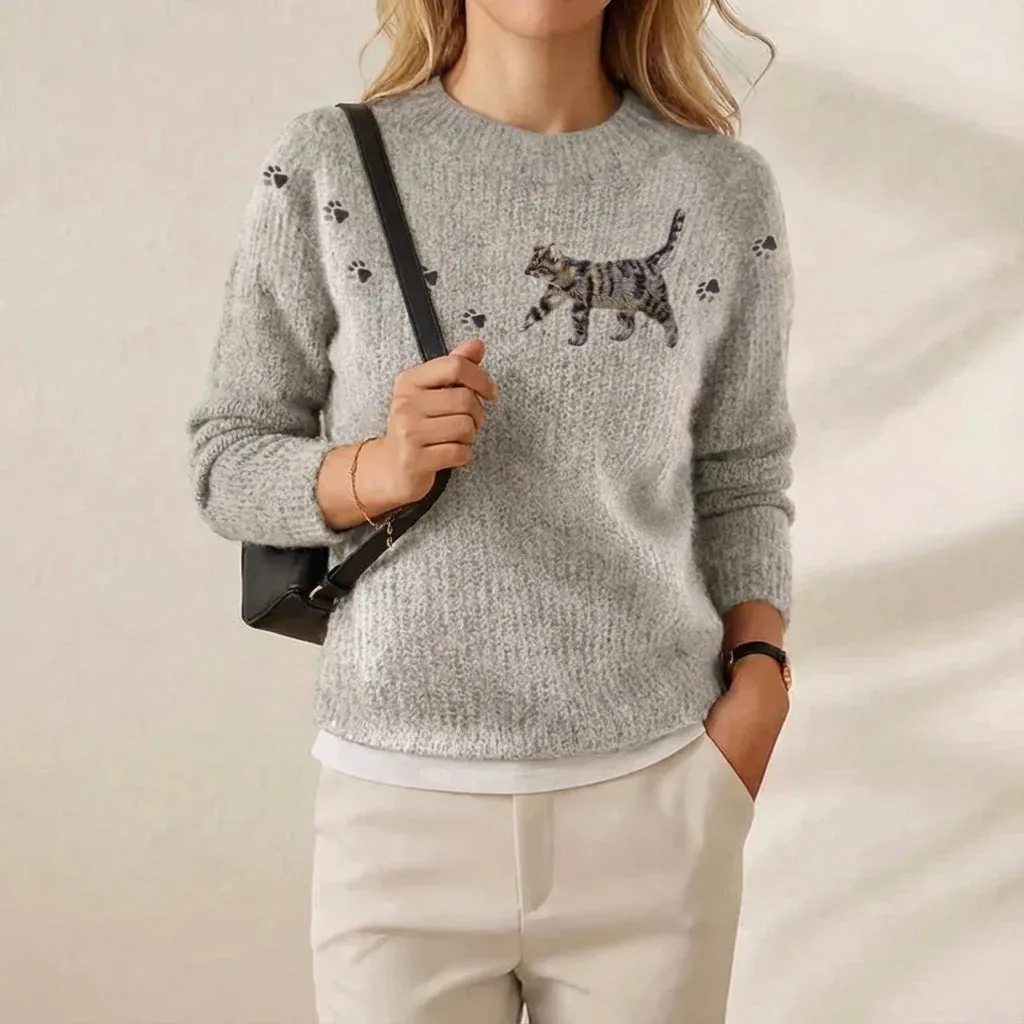 🔥Final Clearance Sale🔥Cashmere-Soft Cotton Animal Print Sweater