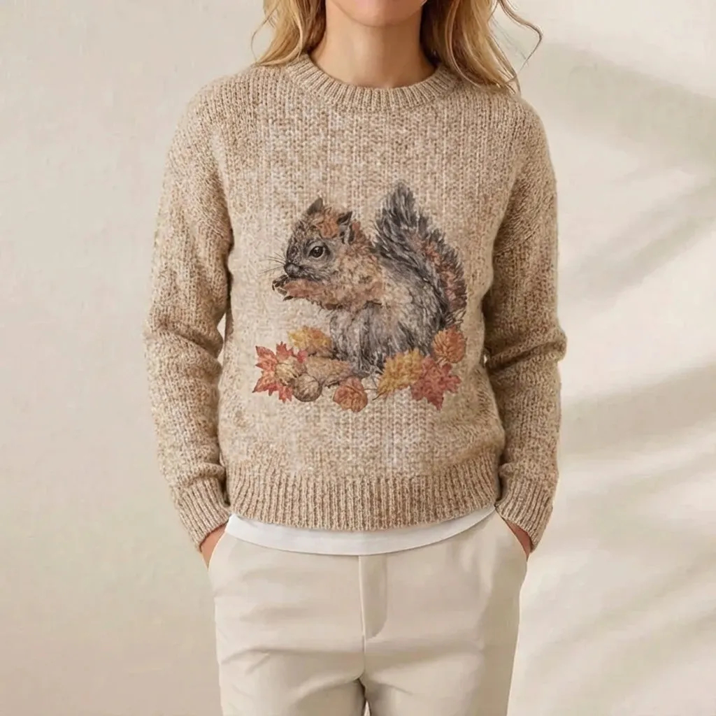🔥Final Clearance Sale🔥Cashmere-Soft Cotton Animal Print Sweater