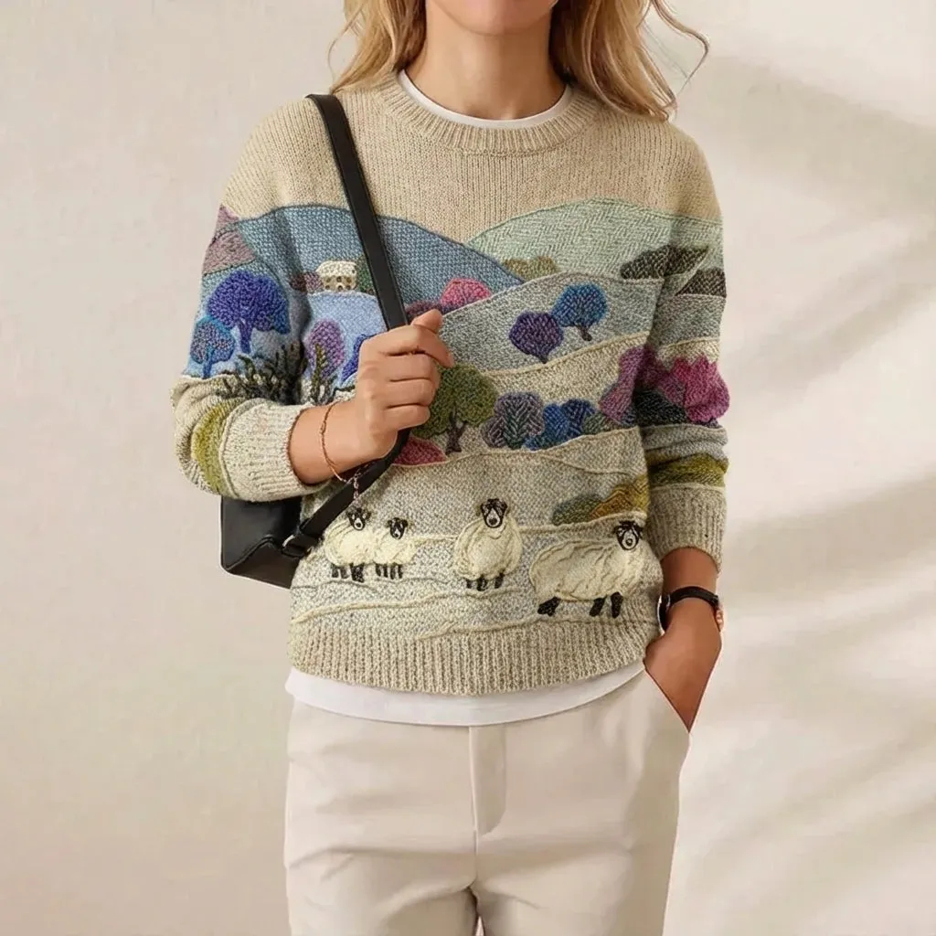 🔥Final Clearance Sale🔥Cashmere-Soft Cotton Animal Print Sweater