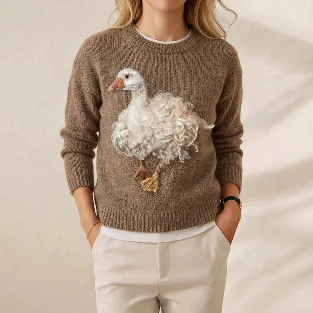 🔥Final Clearance Sale🔥Cashmere-Soft Cotton Animal Print Sweater