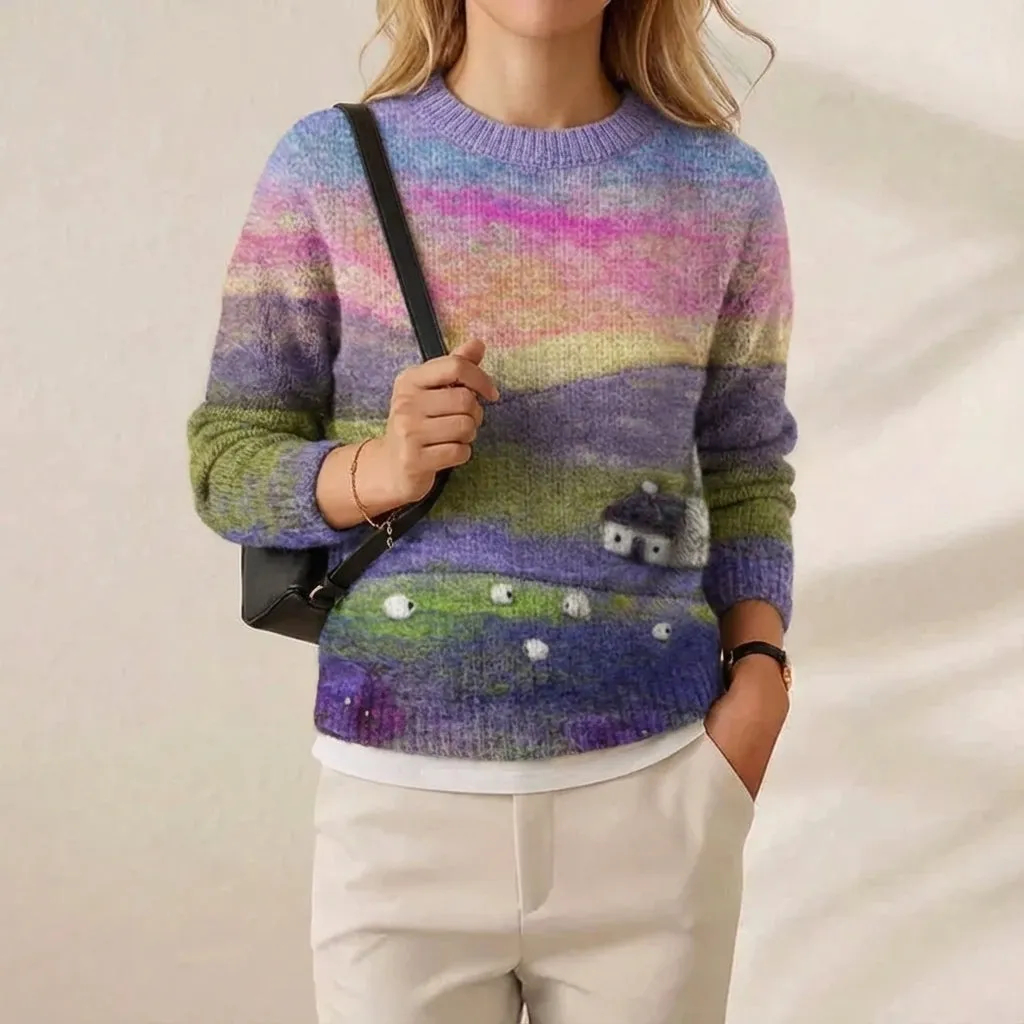 🔥Final Clearance Sale🔥Cashmere-Soft Cotton Animal Print Sweater