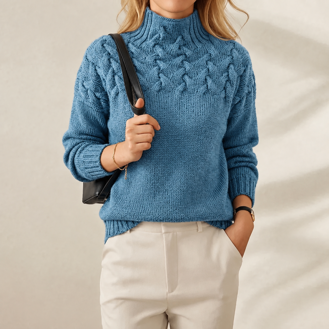 Cashmere Cable Knit Turtleneck