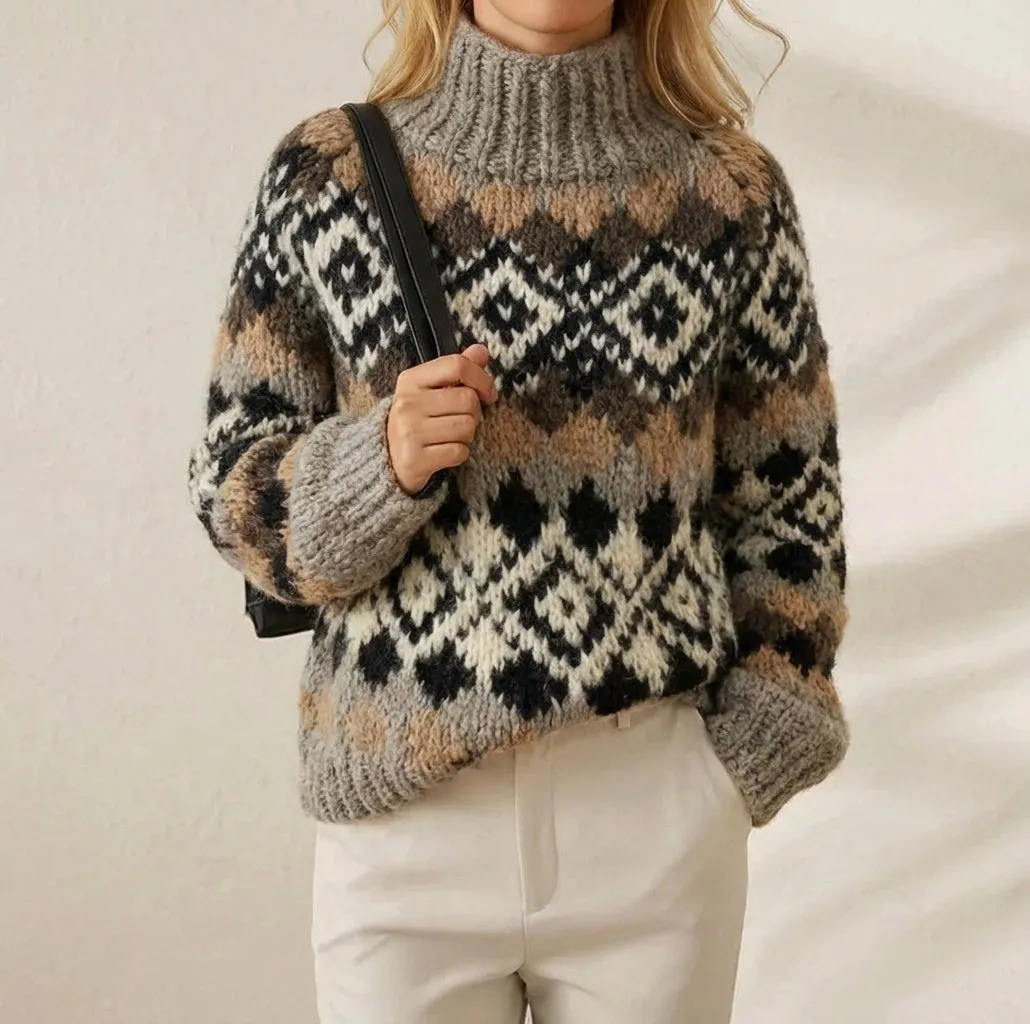🔥Final Clearance Sale🔥Cashmere-Soft Cotton Mock Neck Sweater
