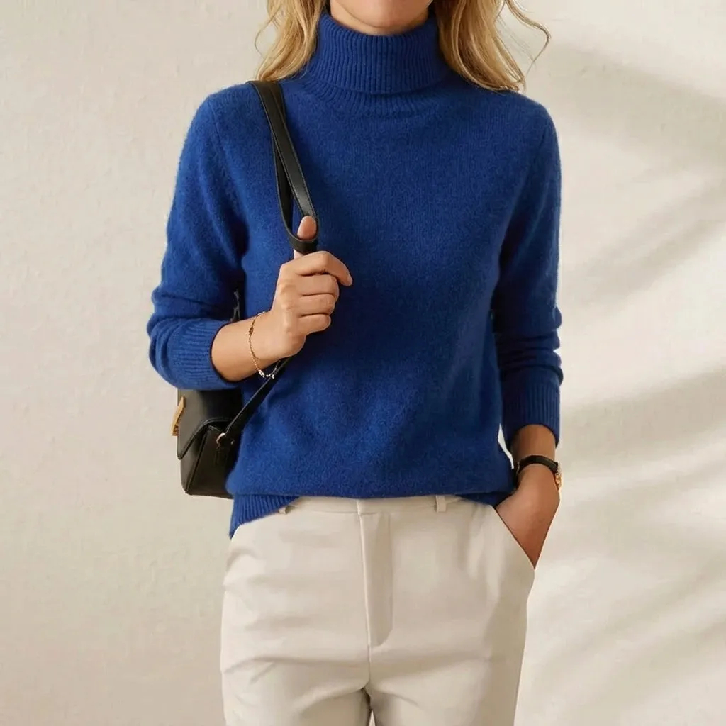 🔥Final Clearance Sale🔥Cashmere-Soft Cotton Mock Neck Sweater
