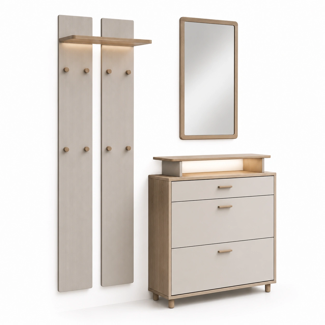 Mueble de entrada con perchero y espejo-ValdoraLiving