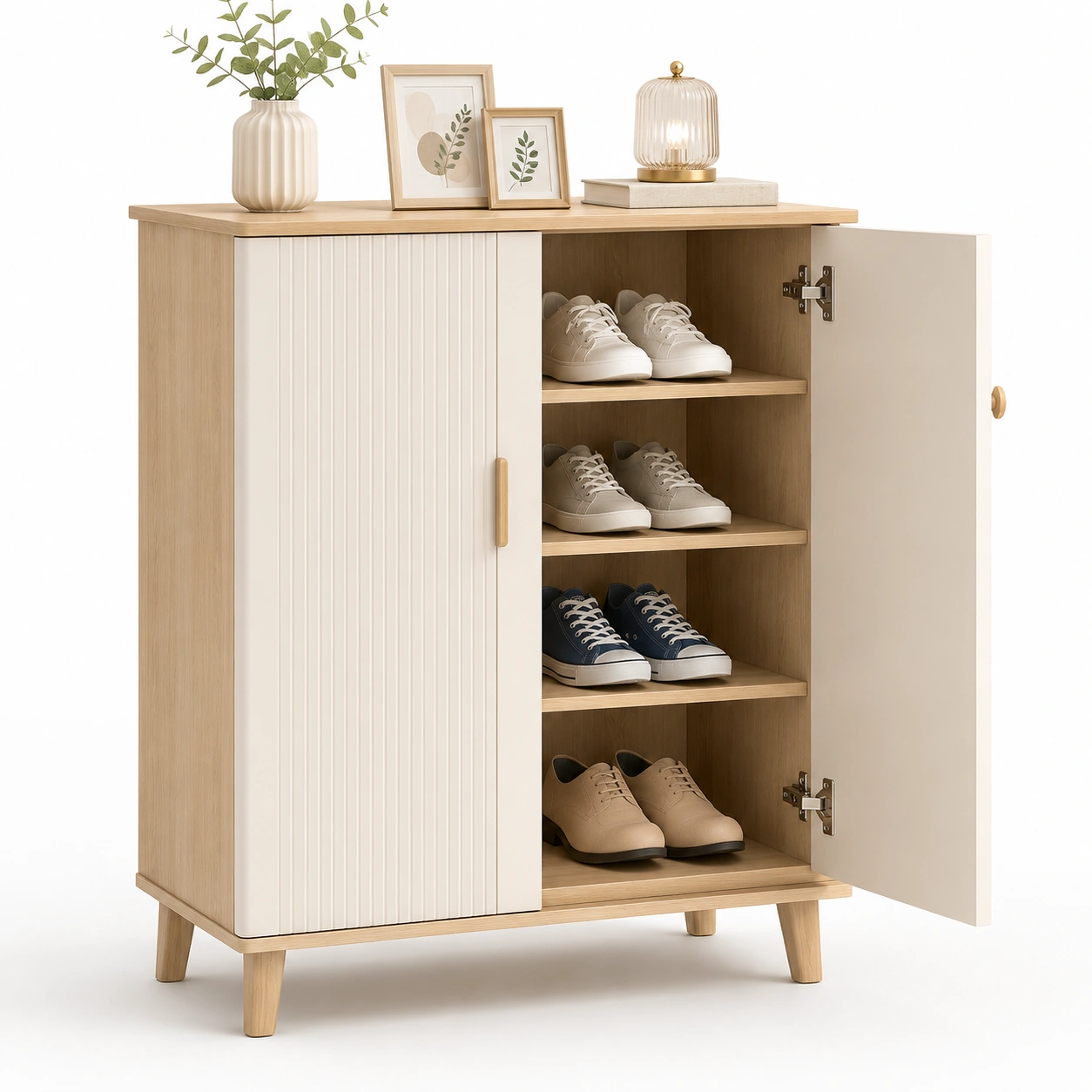 Zapatero con puerta corredera y puerta abatible-ValdoraLiving