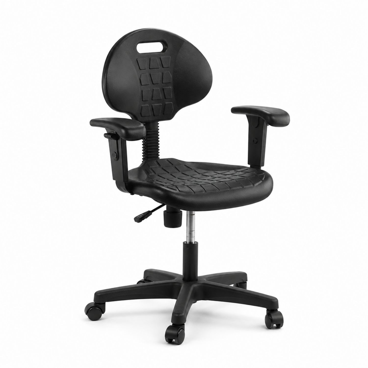 Sedia ergonomica regolabile in plastica nera