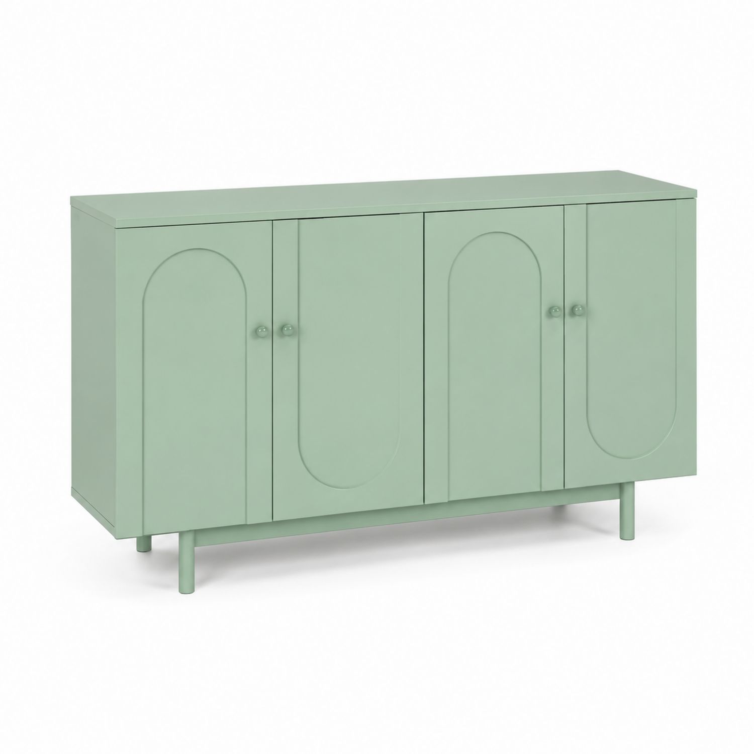 Credenza in legno MDF verde menta con ante battenti 150x40x80 cm