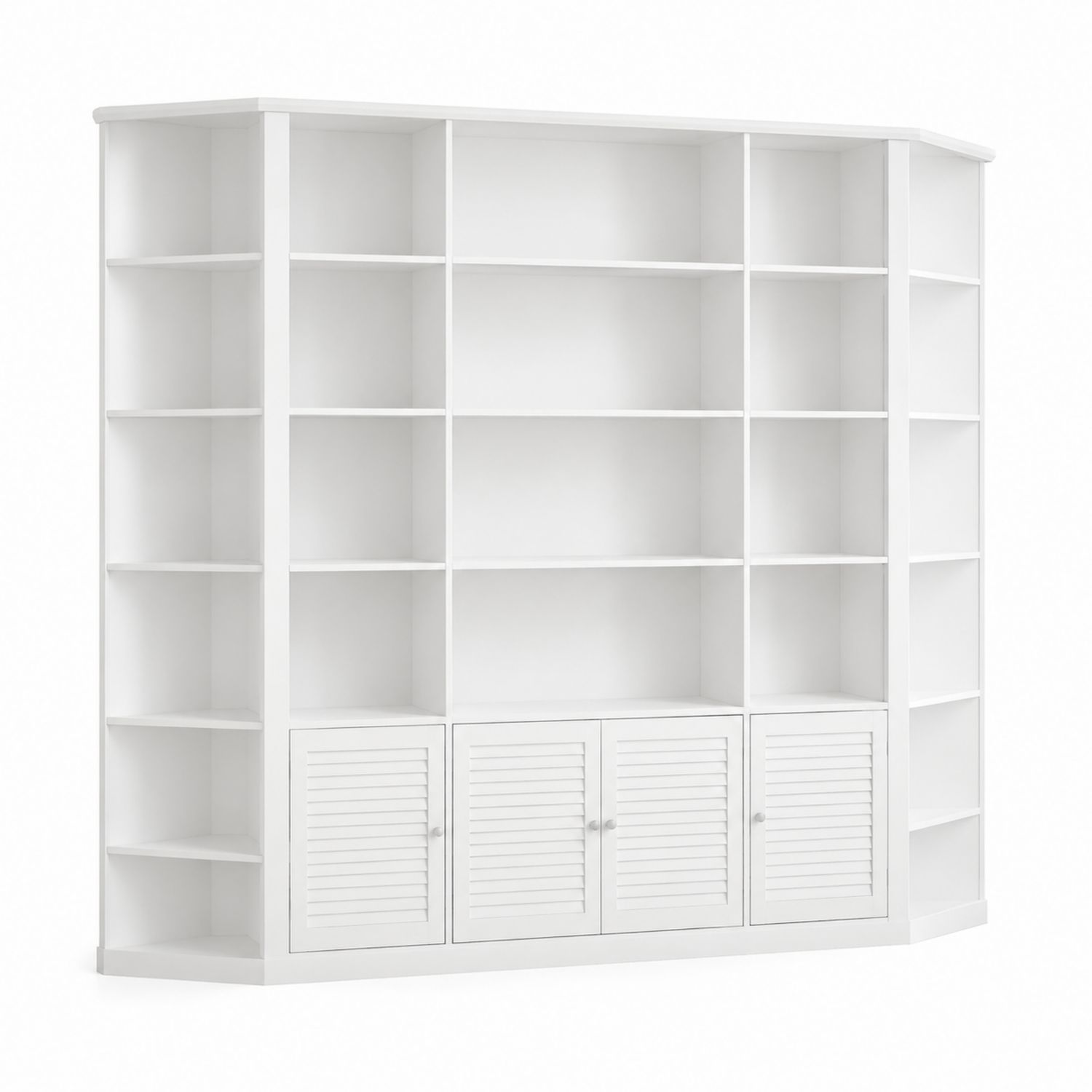 Libreria Angolare in MDF Laccato Bianco 200x180x30 cm