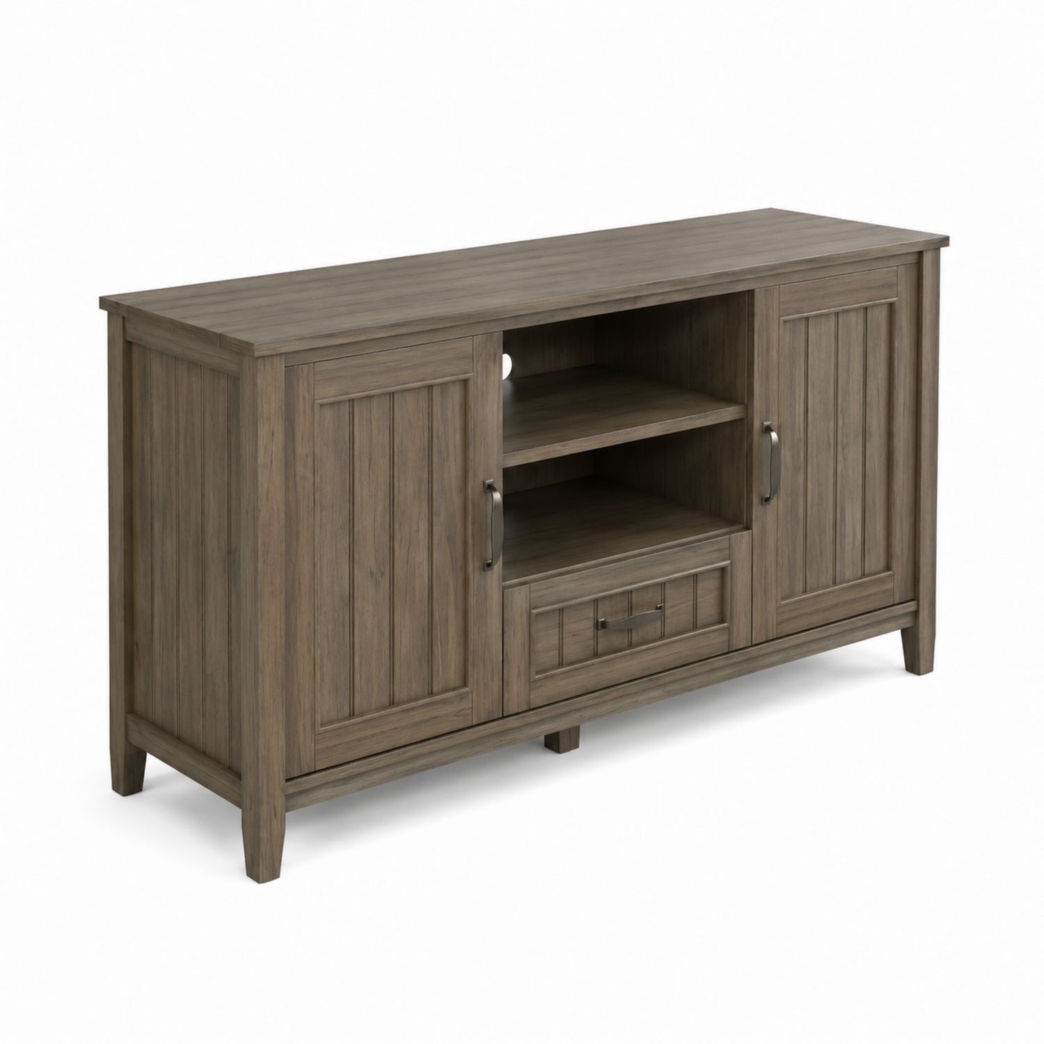 Mobile TV in legno con armadietti e scaffali 150x40x70 cm Marrone