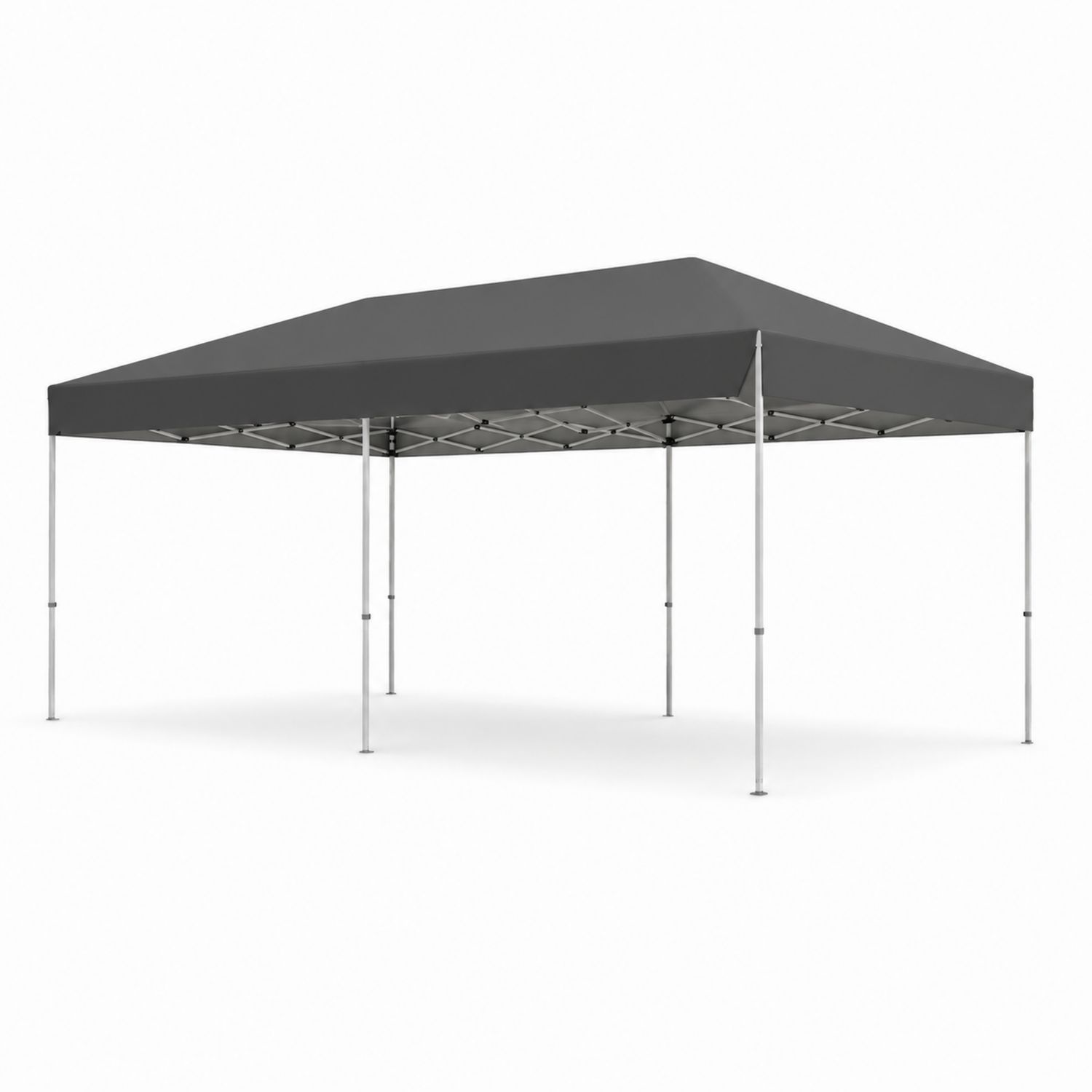 Gazebo Pieghevole Rettangolare in Metallo e Tessuto Grigio 4x3m