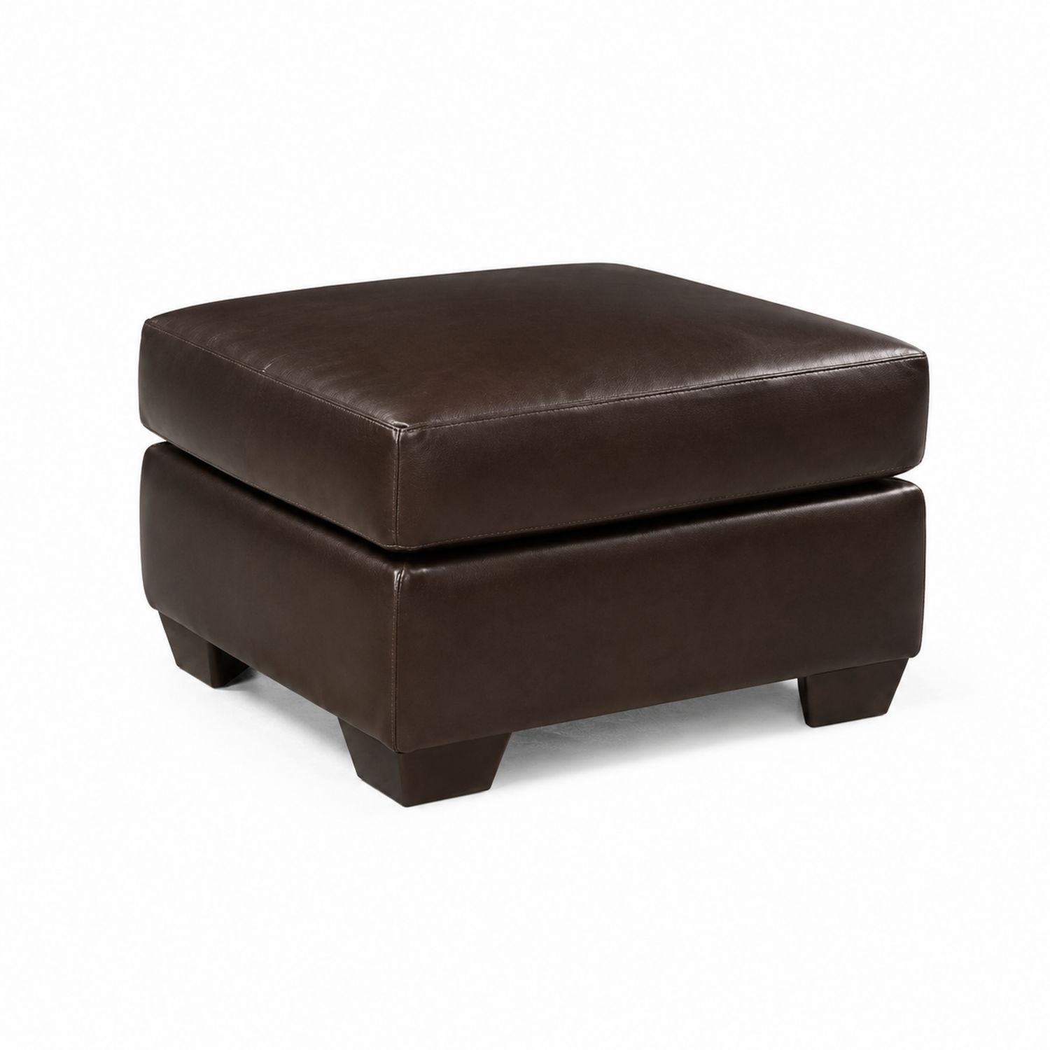 Pouf in pelle marrone