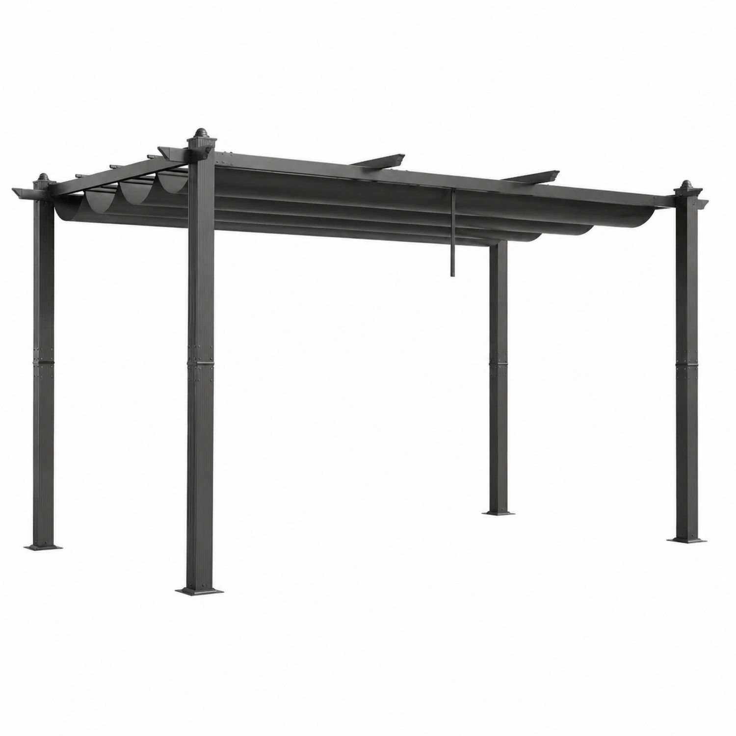 Pergola da Giardino in Metallo Antracite 300x300 cm
