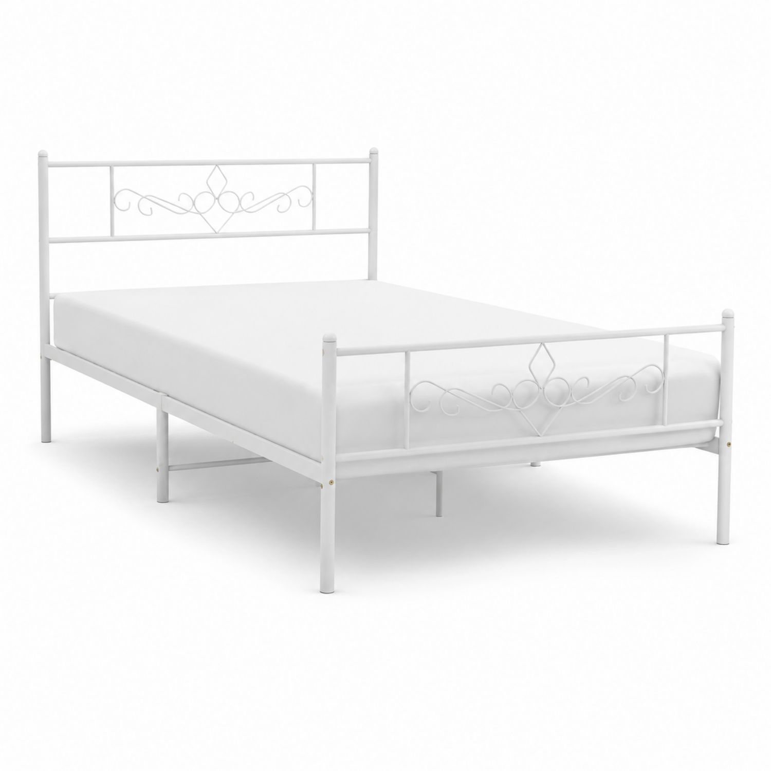 Letto Matrimoniale in Metallo Bianco 200x160 cm