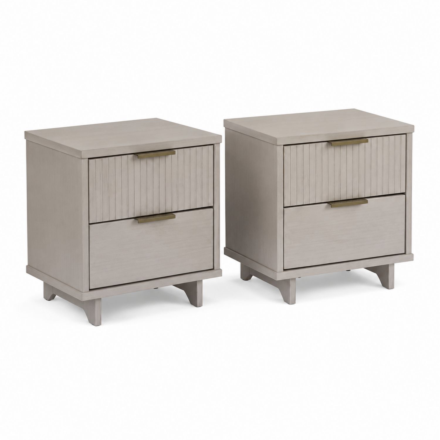 Set di 2 Comodini in Legno con Cassetti