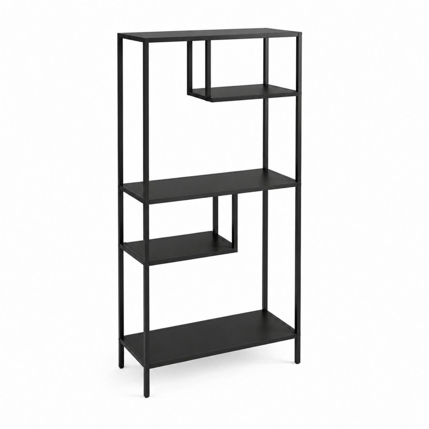 Scaffale in Metallo con 5 Ripiani Nero 150x75x30 cm