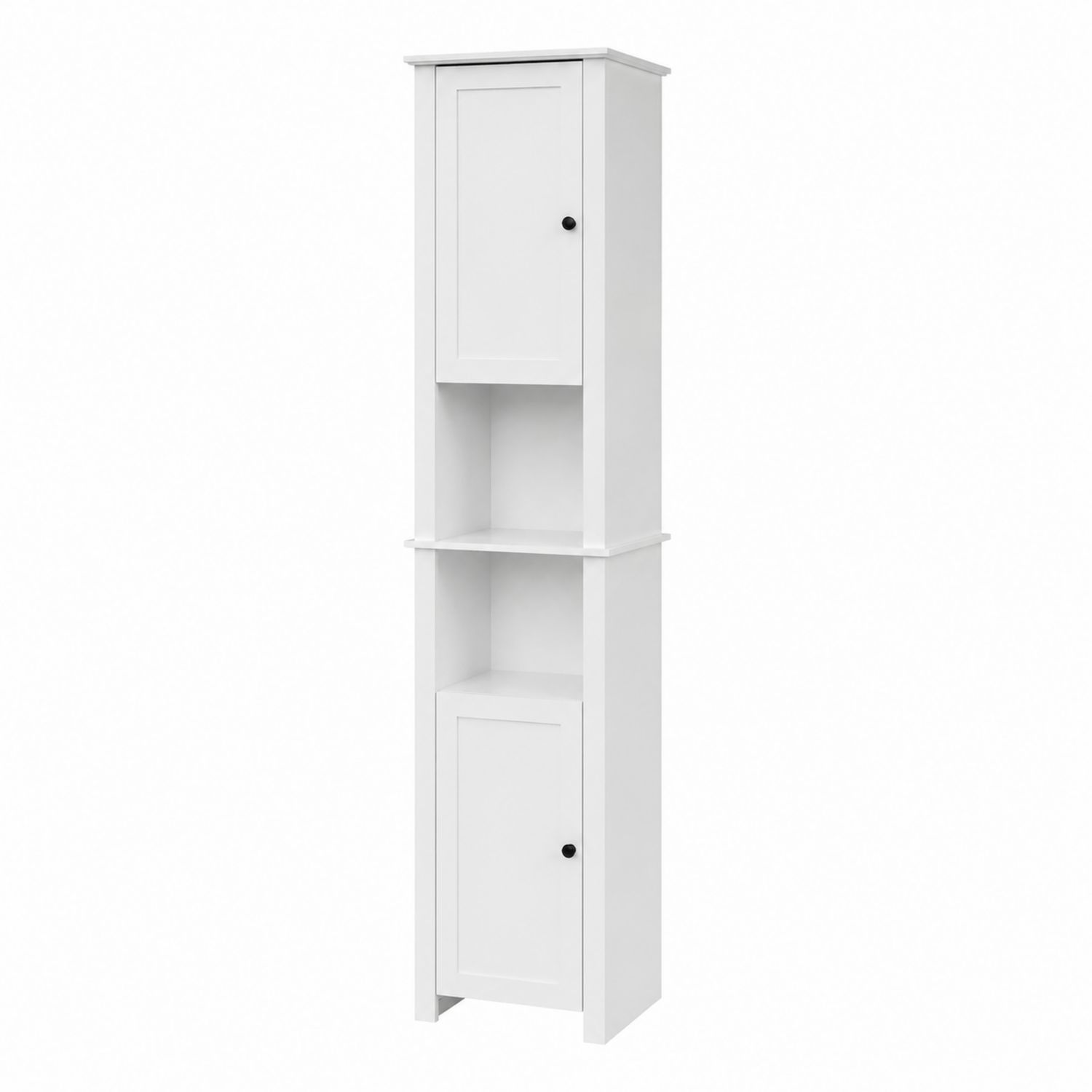 Armadio Alto in MDF Bianco con 2 Ante e 1 Ripiano
