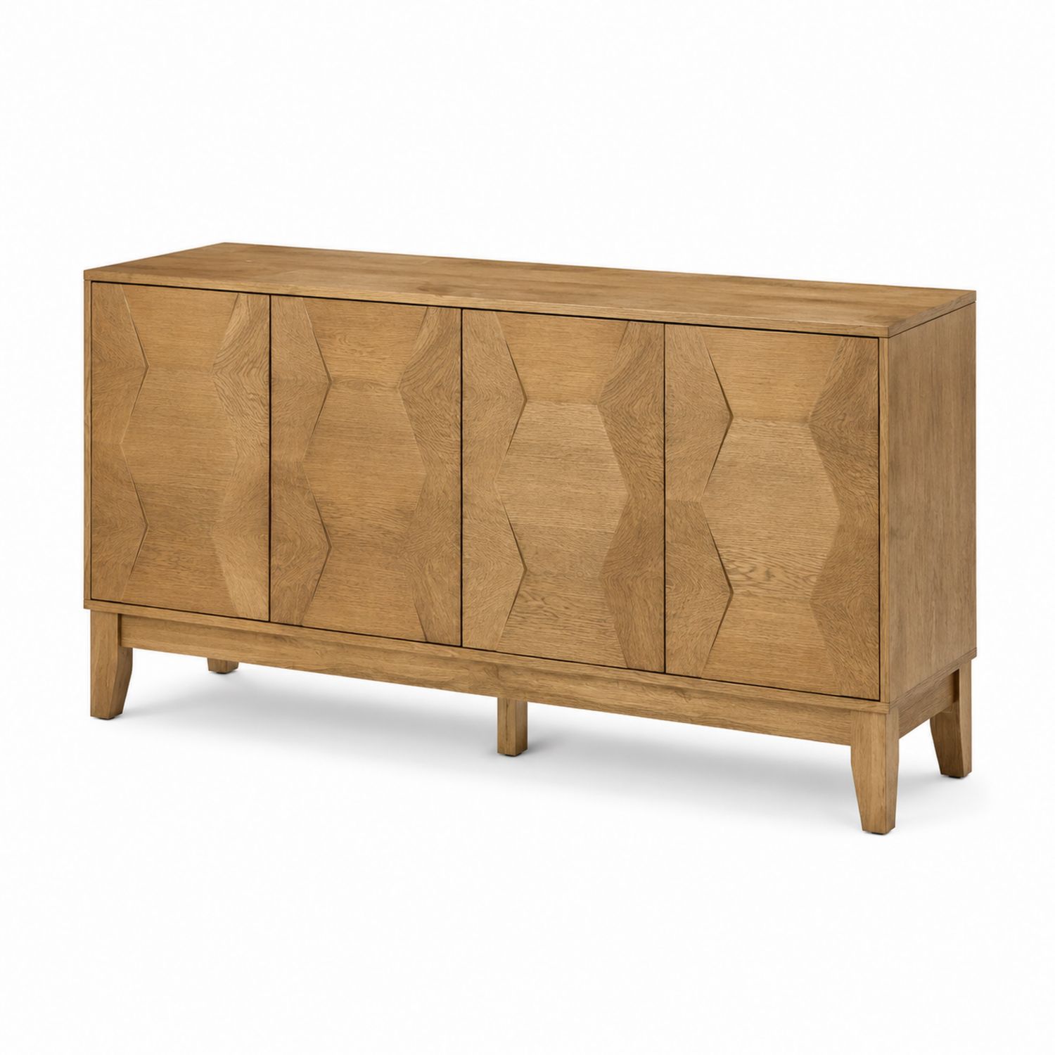 Credenza in legno di quercia massello con 4 ante