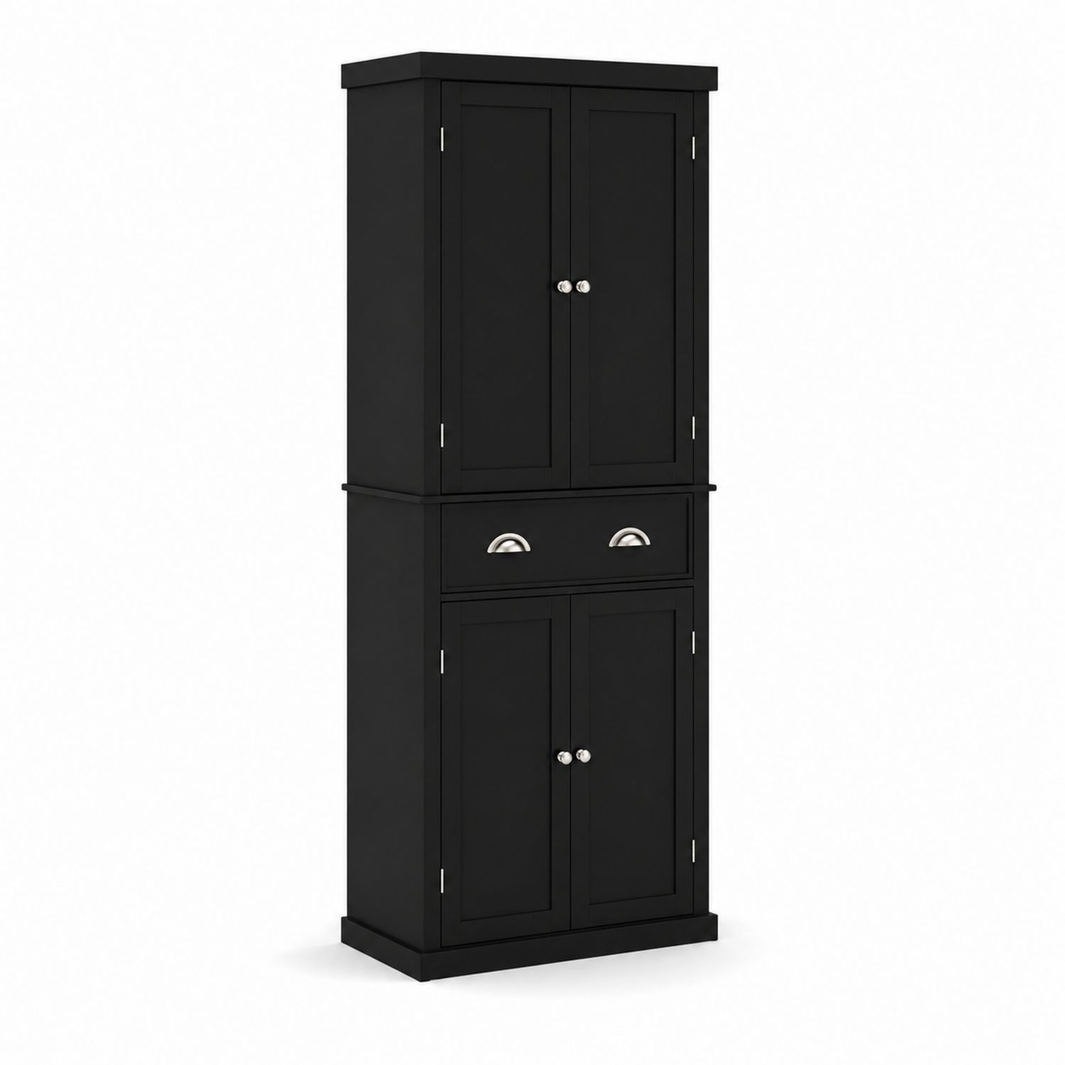 Armadio contenitore con 4 ante e 1 cassetto in legno nero 180x60x40 cm