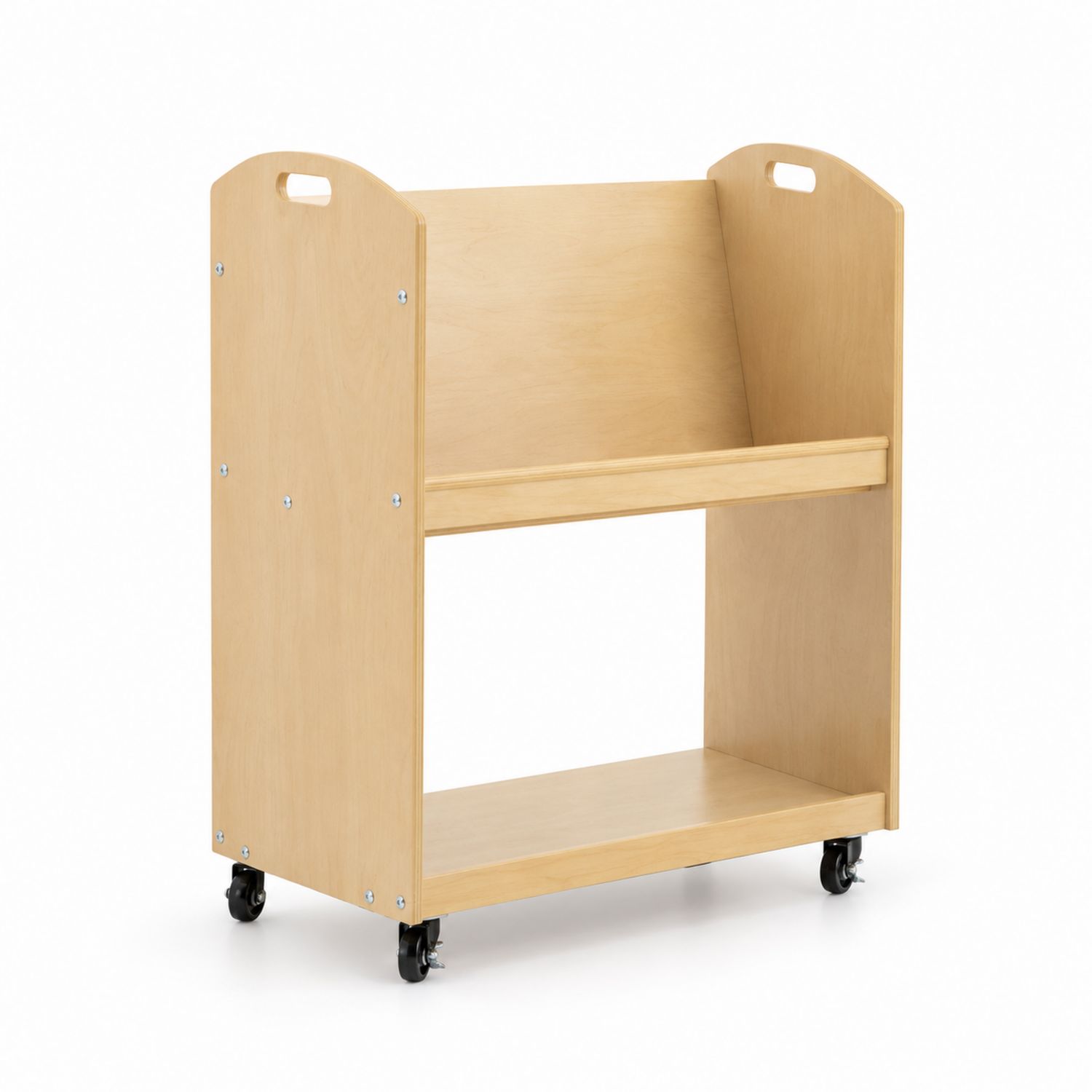 Carrello portaoggetti in legno compensato con rotelle