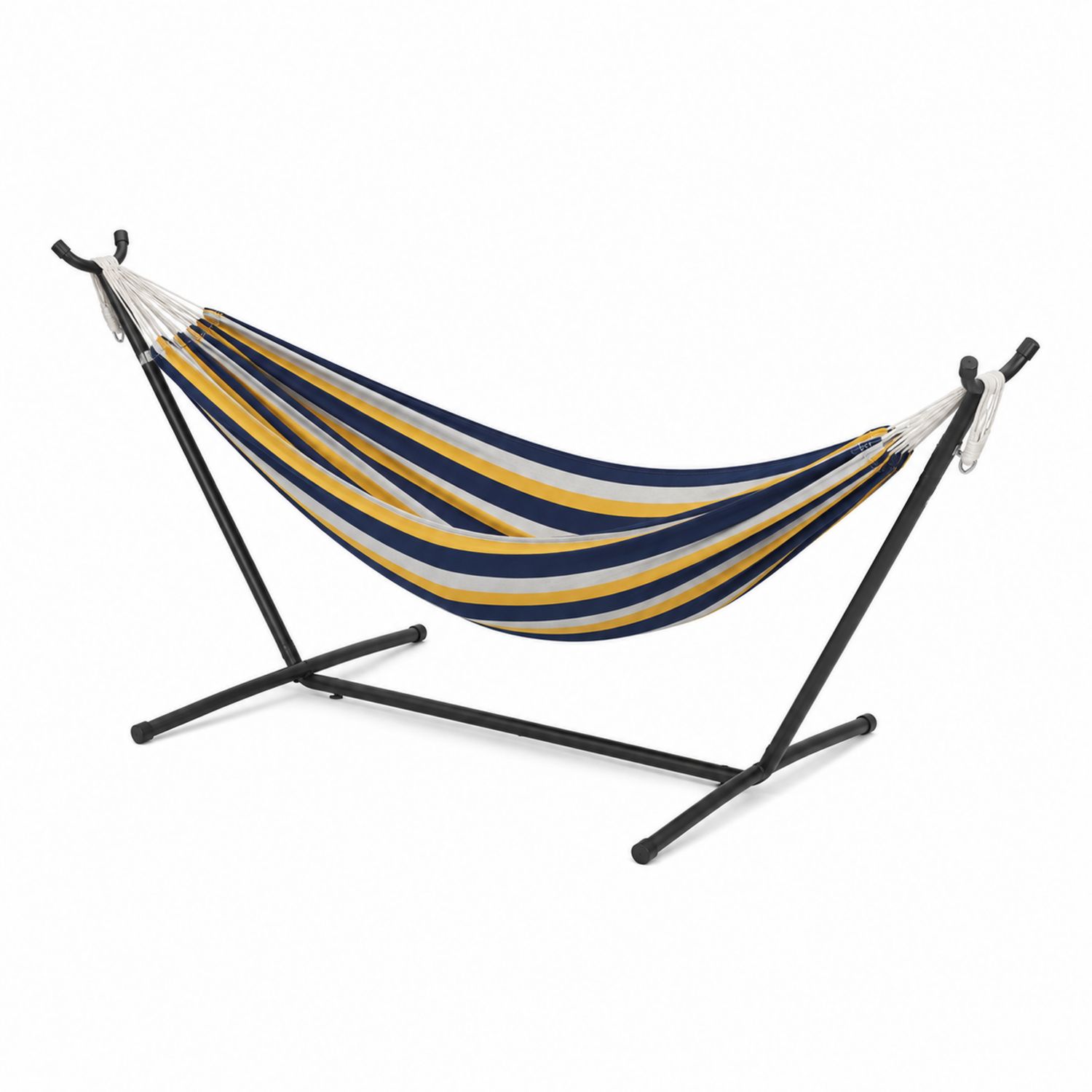 Amaca in Cotone con Supporto in Acciaio Blu/Giallo