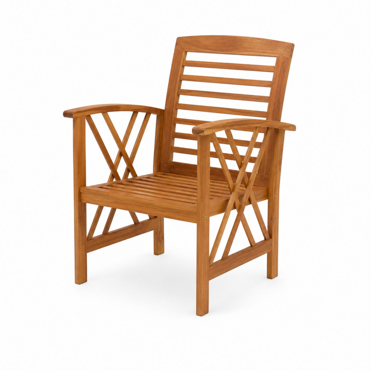 Sedia da giardino in legno di teak con braccioli