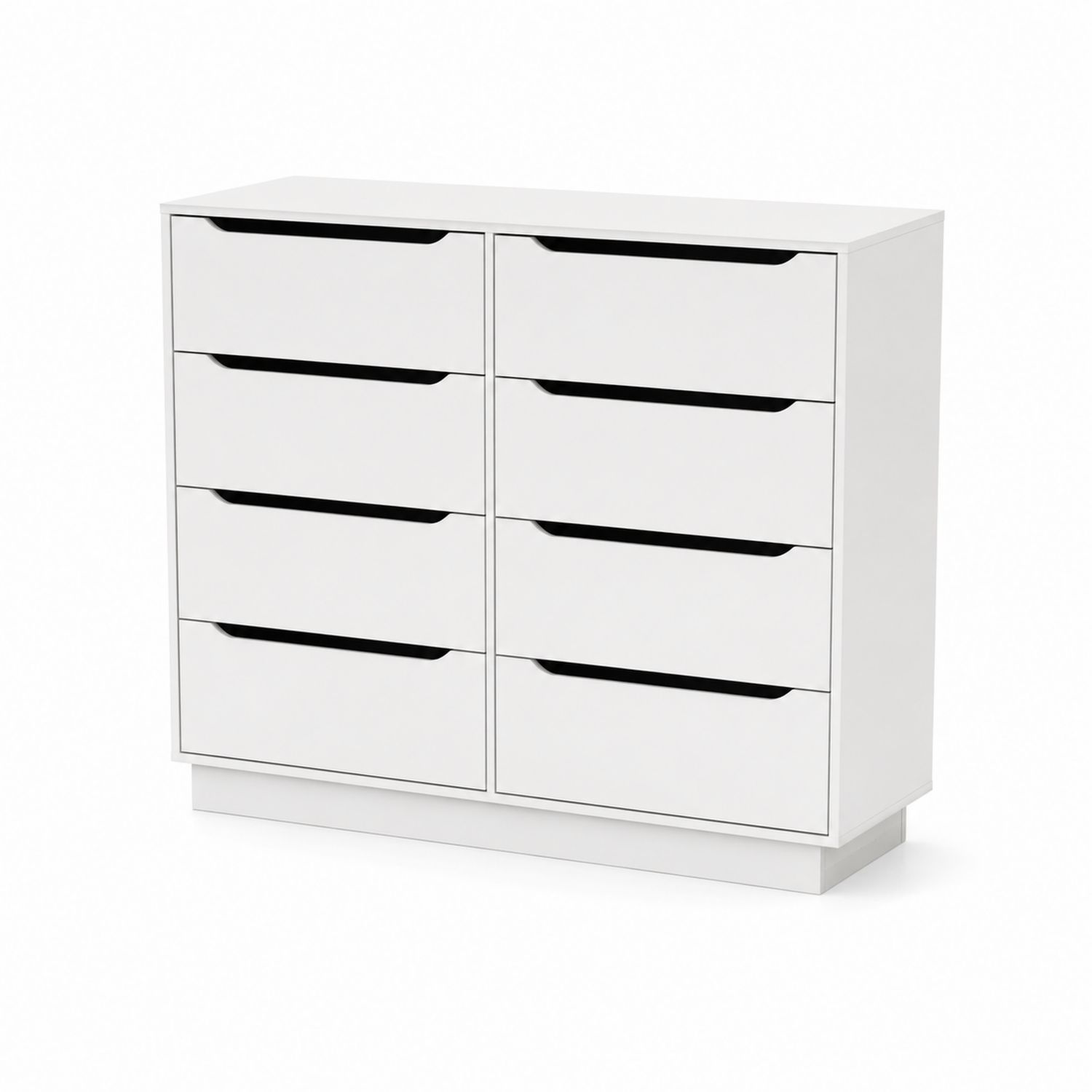 Cassettiera in MDF Bianco con 8 Cassetti 120x40x100 cm