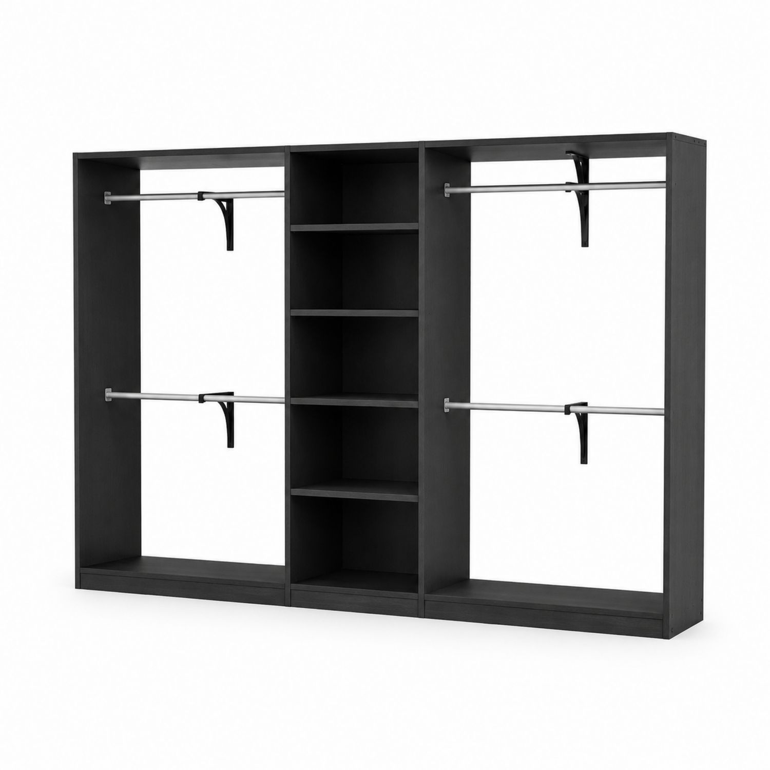 Armadio Modulare in Legno e Acciaio Nero