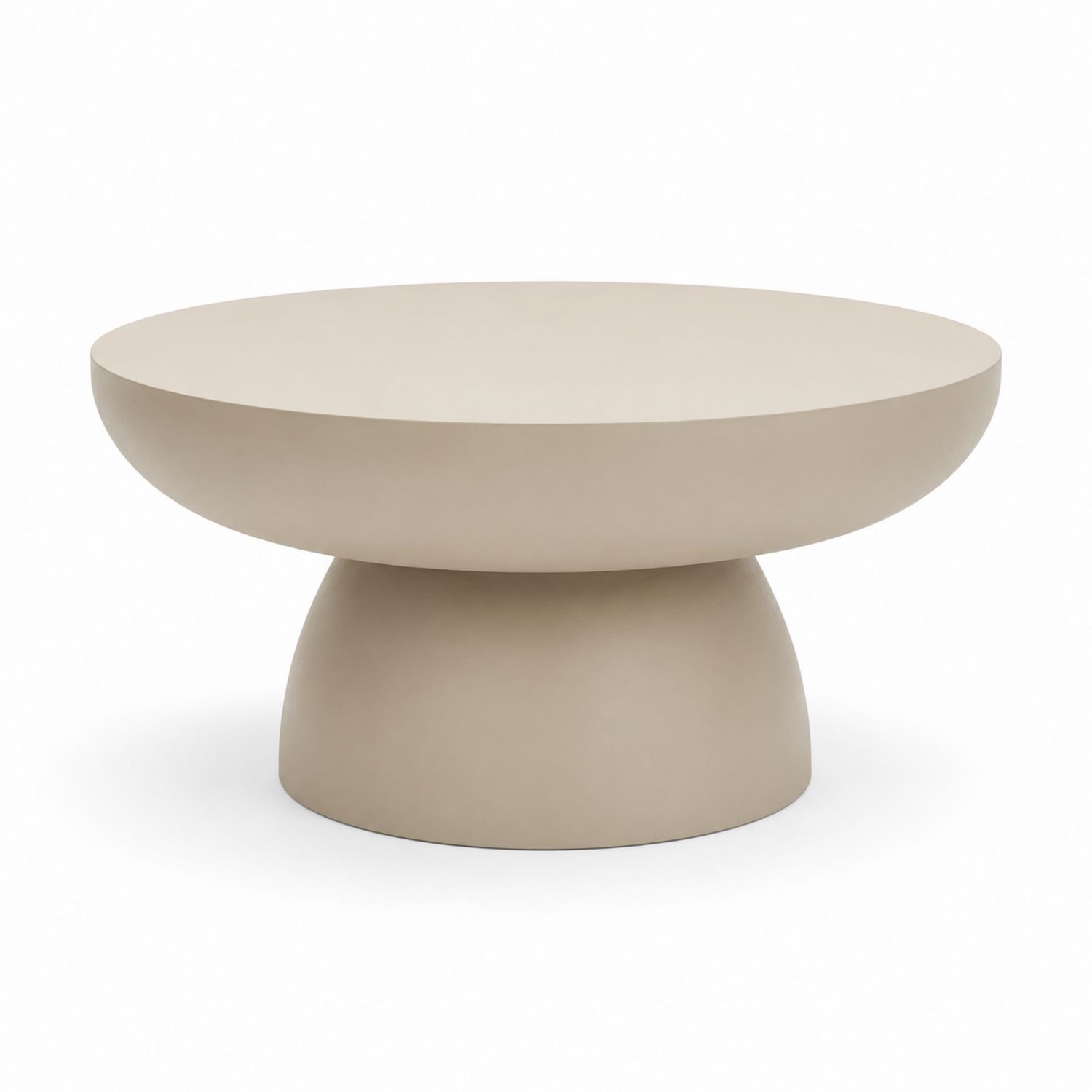 Tavolino da caffè in cemento rotondo 90 cm Beige