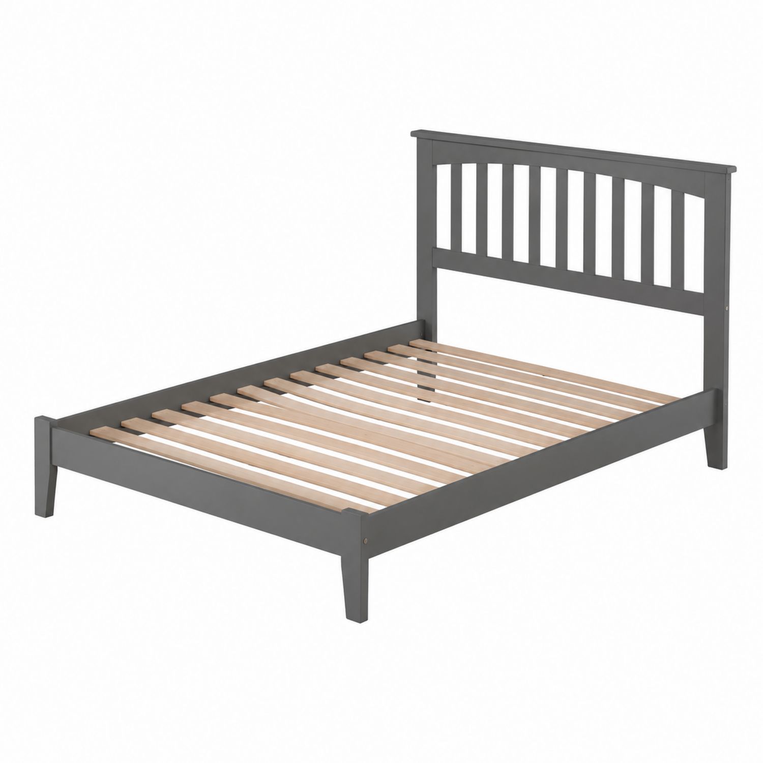 Letto matrimoniale in legno con doghe 200x160 cm Grigio