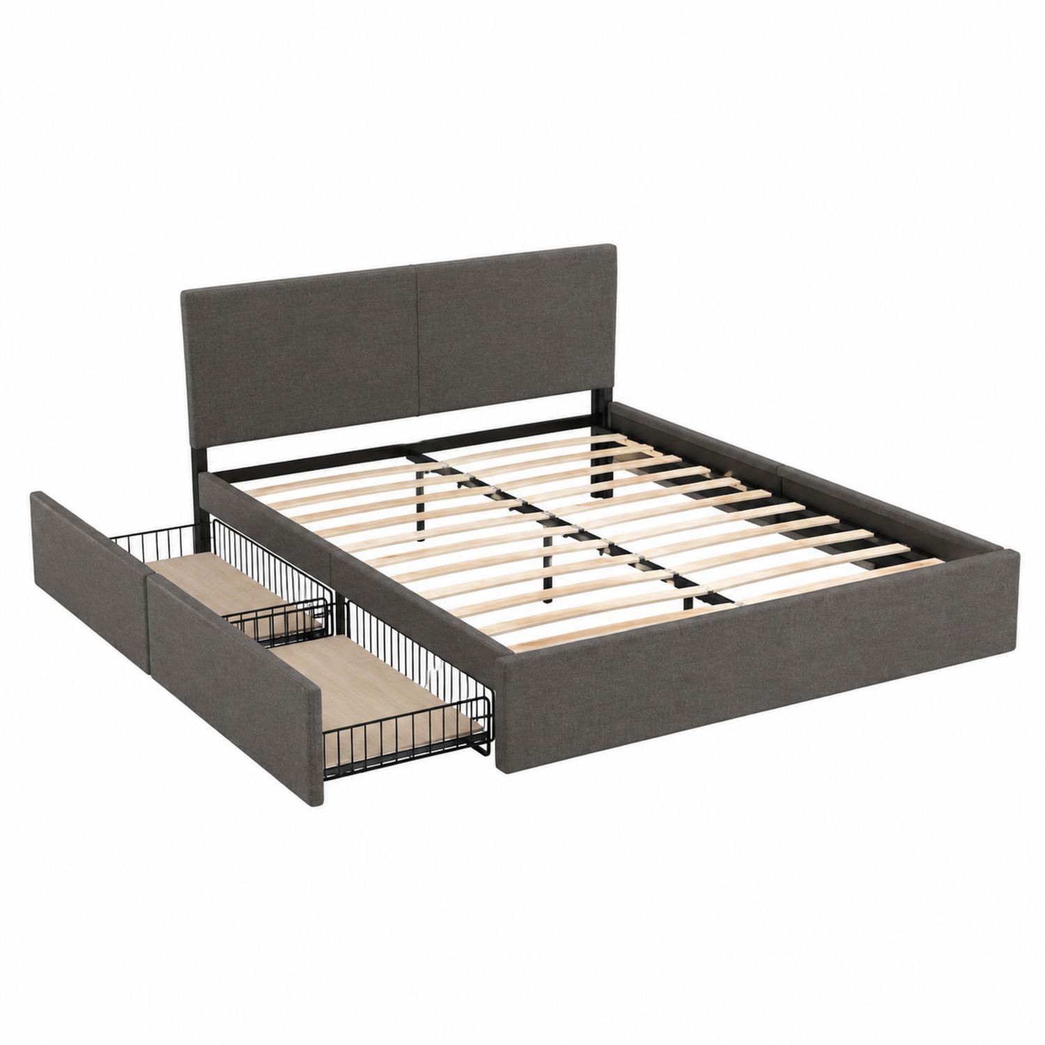 Letto matrimoniale in tessuto con Contenitore 200x160 cm