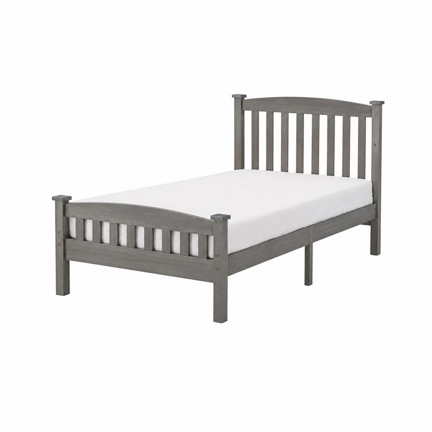 Letto singolo in legno massello grigio 200x100 cm