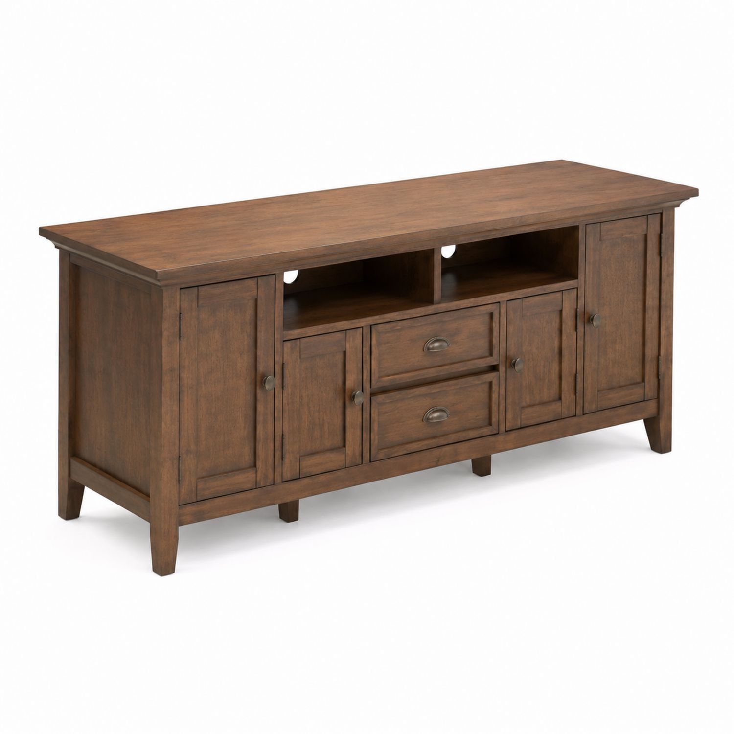 Credenza TV in legno massello con 2 cassetti e 4 ante 150x45x60 cm