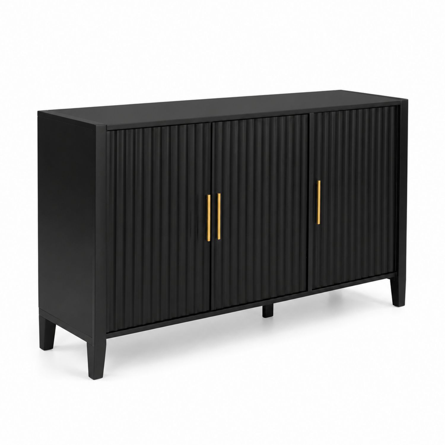 Credenza in legno con ante nere 120x80x40 cm