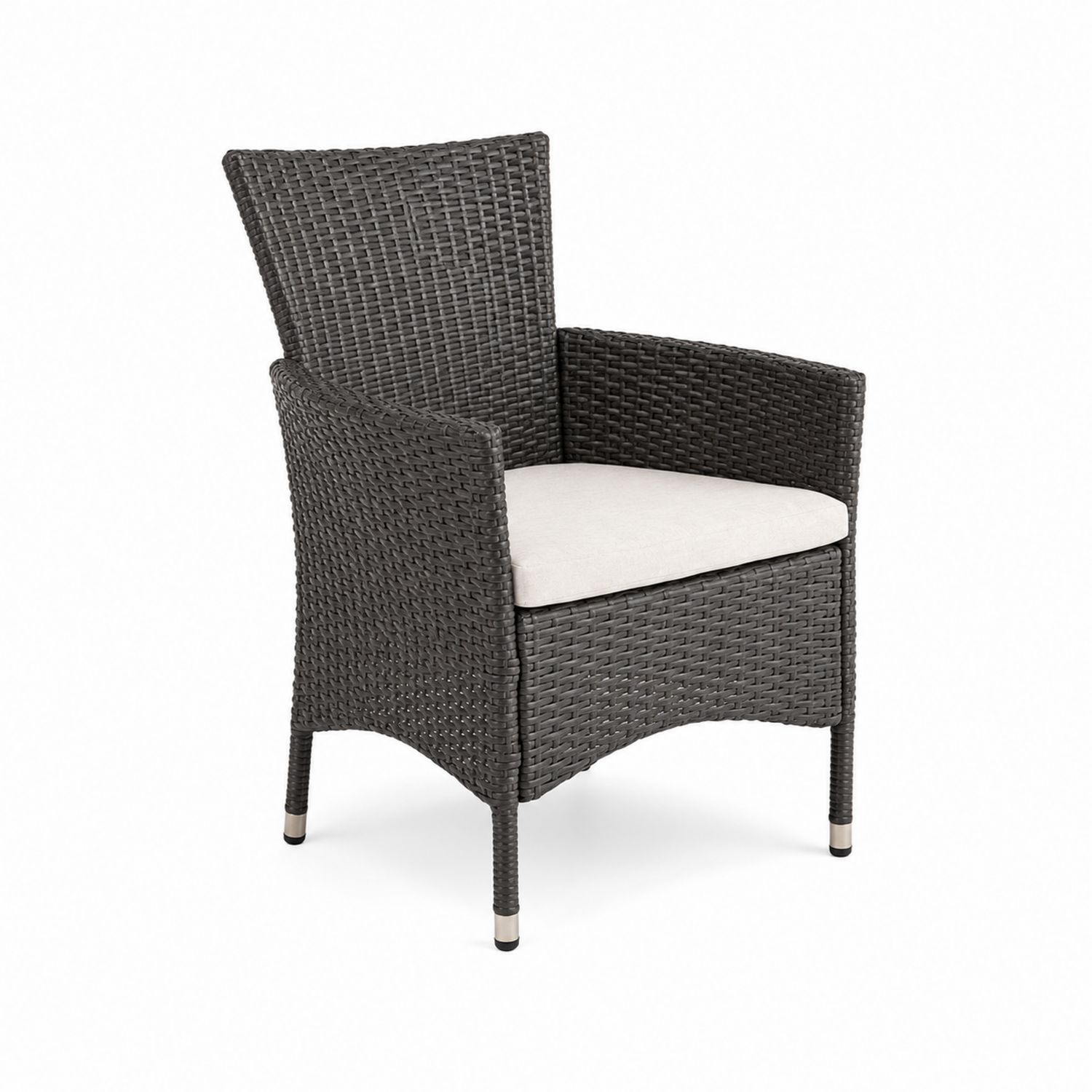 Sedia da Esterno in Rattan Sintetico con Cuscino in Poliestere
