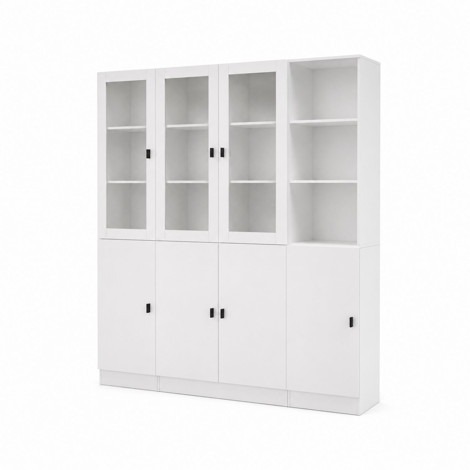 Armadio in MDF Bianco con Ante in Vetro Temperato