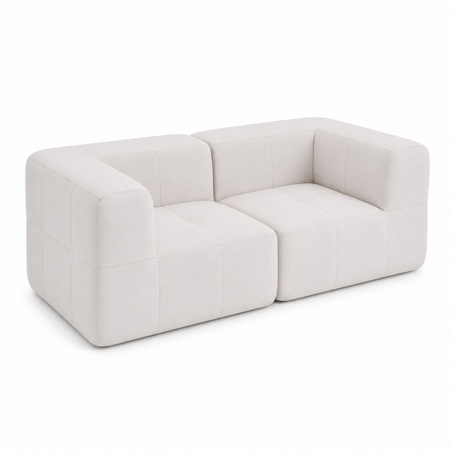 Divano modulare 2 posti in microfibra beige