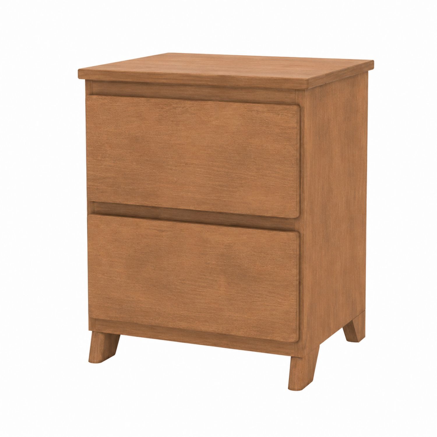 Comodino a 2 cassetti in legno chiaro 40x30x50 cm