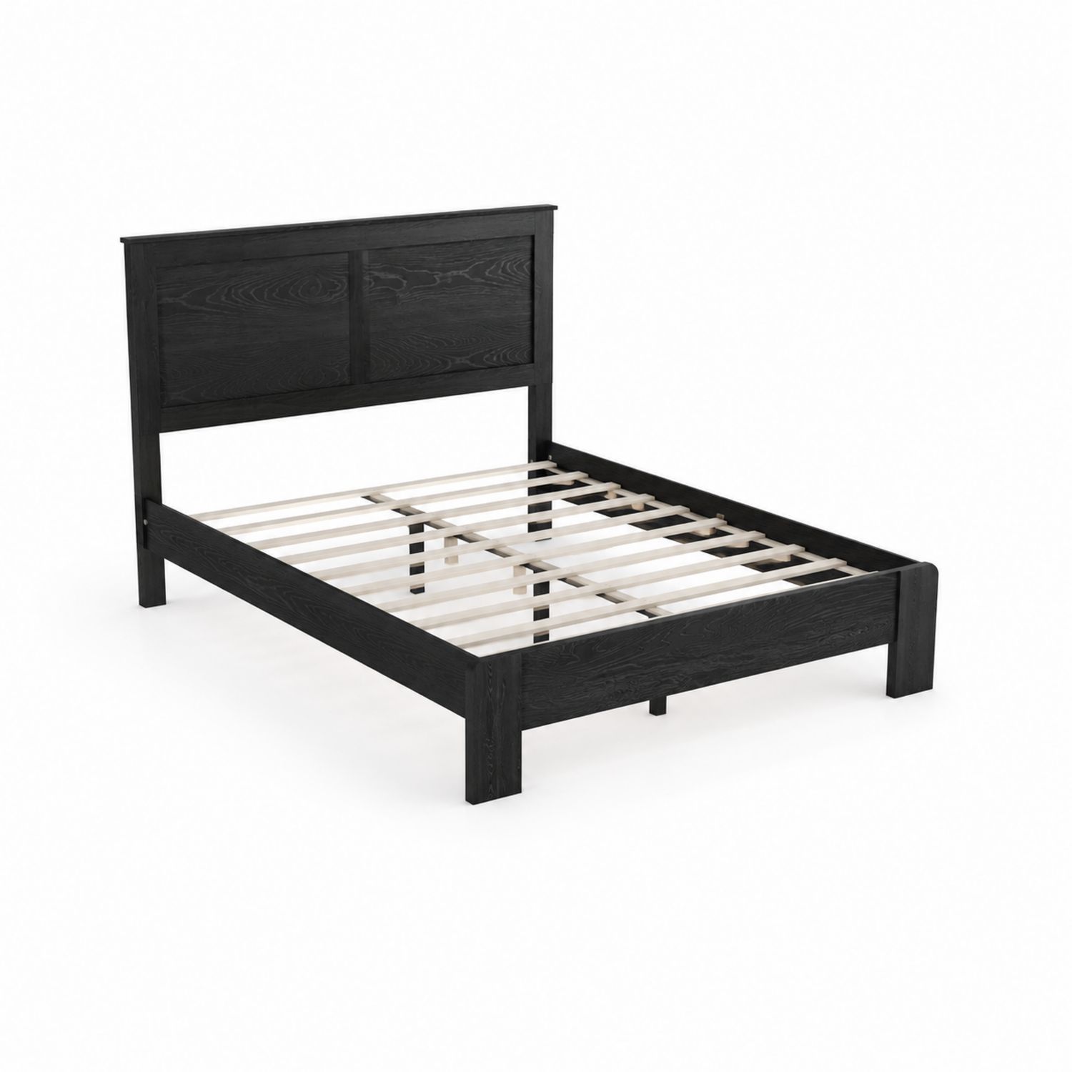 Letto matrimoniale in legno di rovere nero 200x160 cm