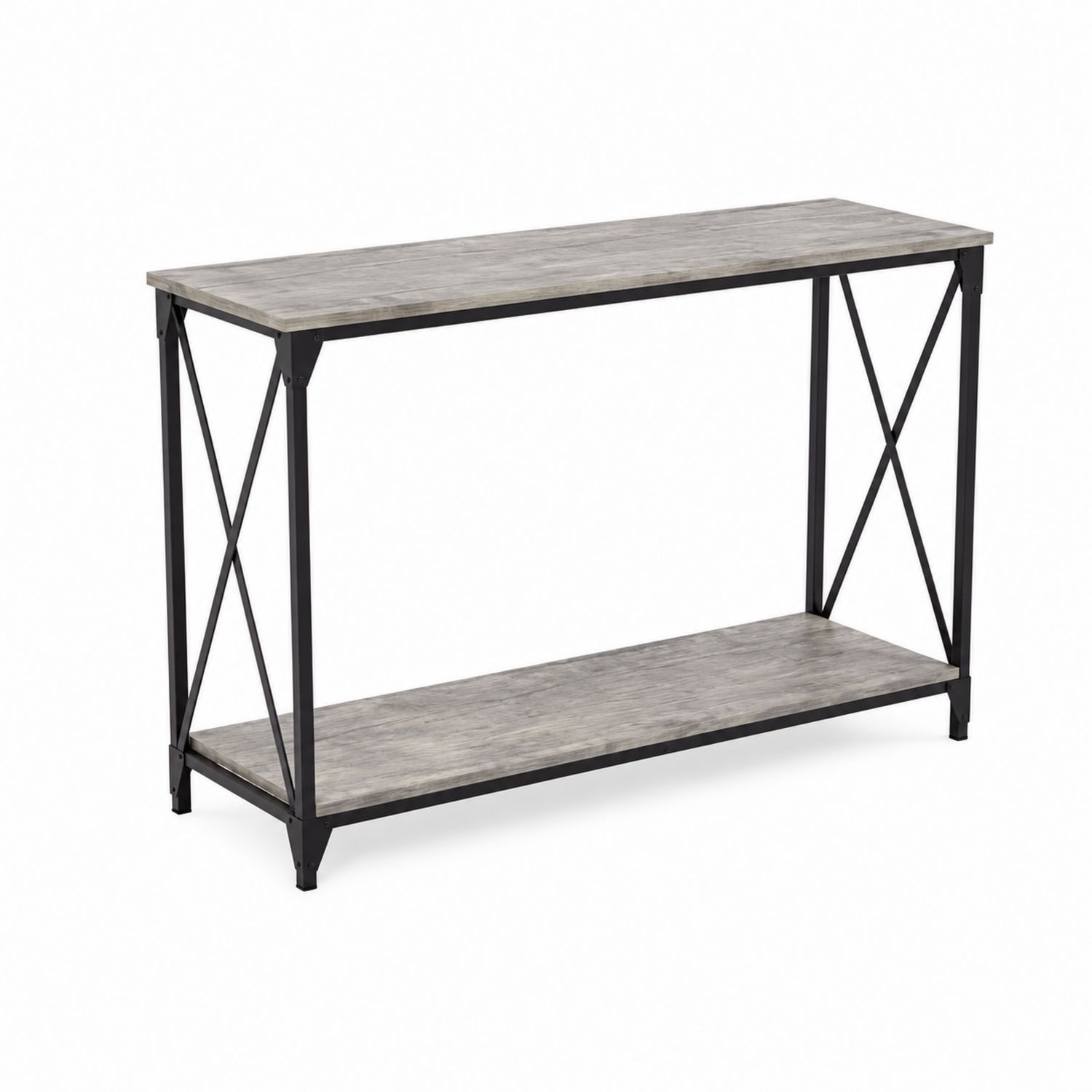 Mesa consola de madera y metal 120x40x80 cm
