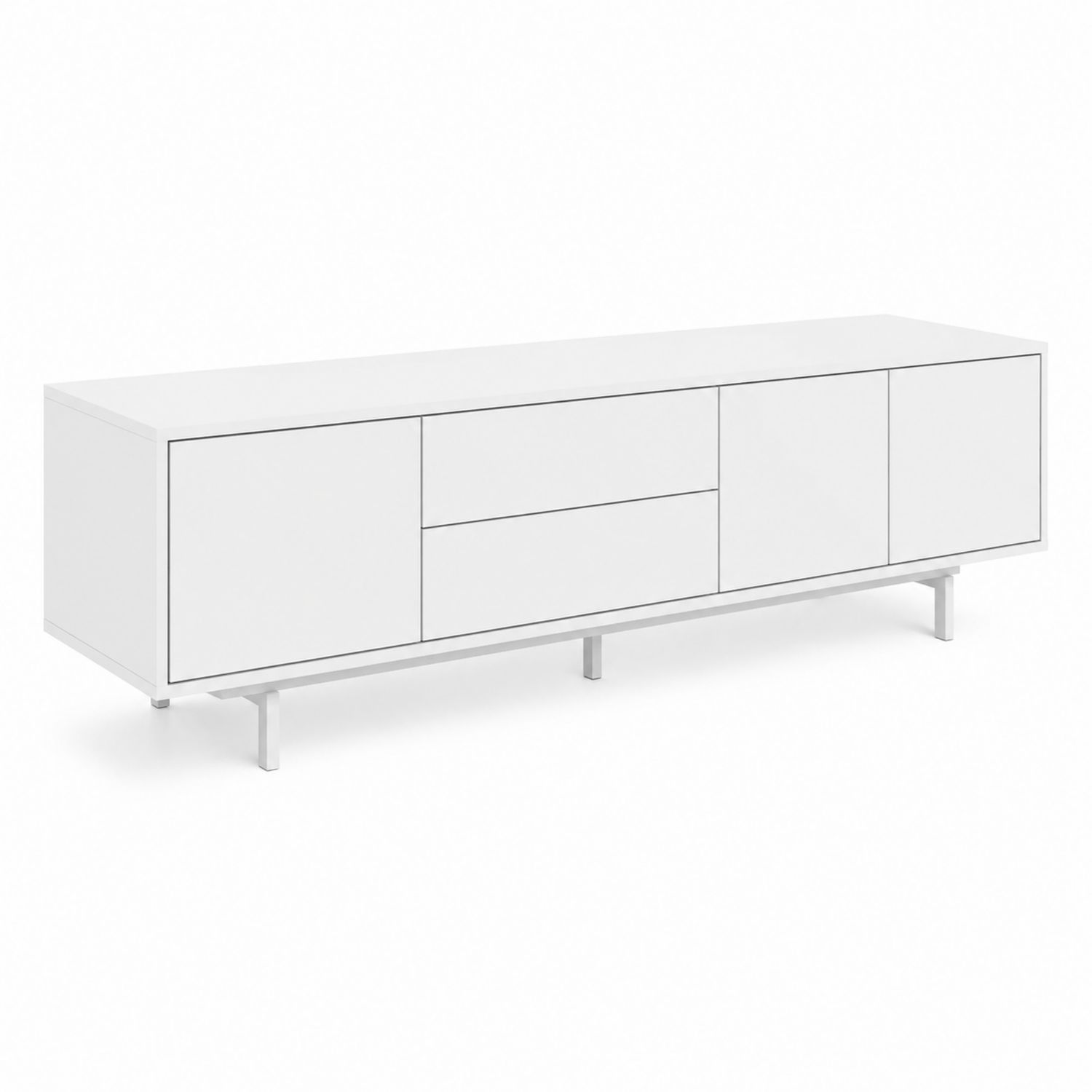 Mueble TV de MDF y Metal Blanco 180x40x45 cm