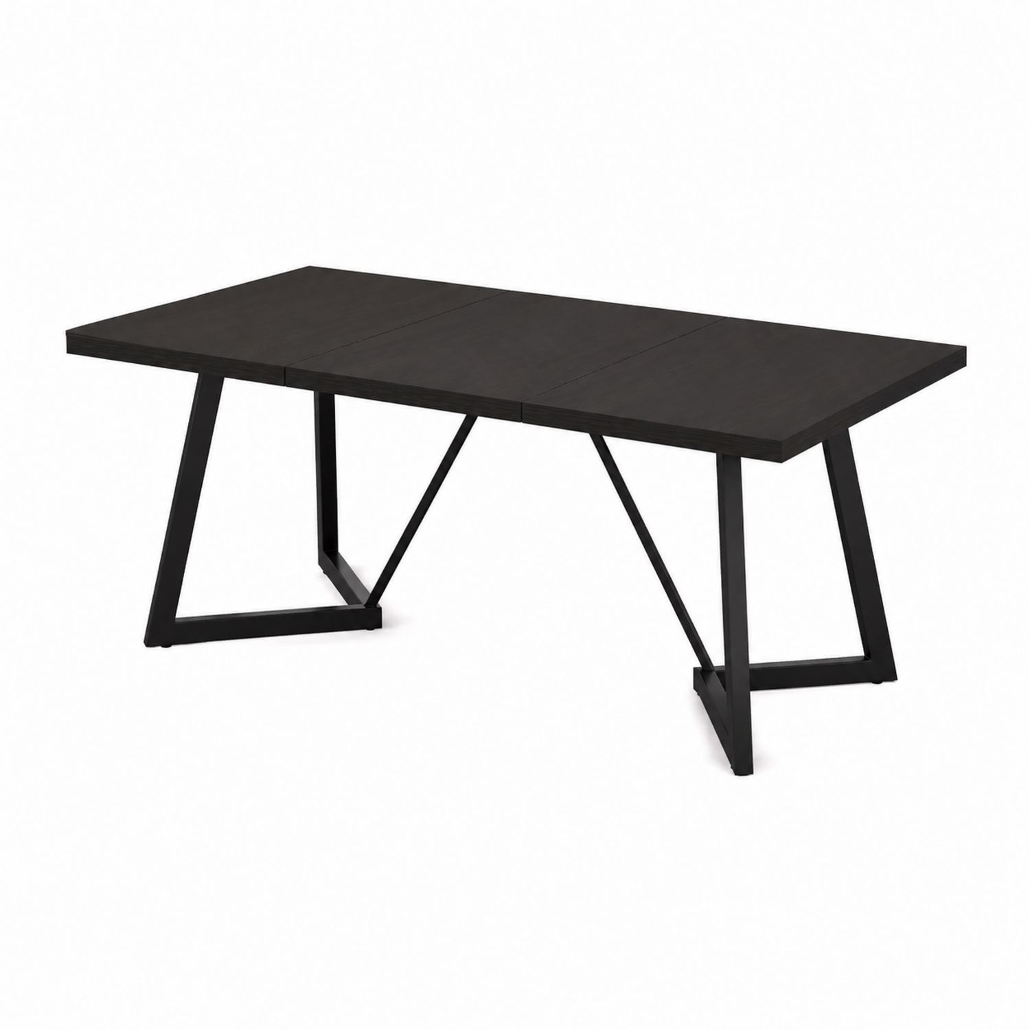 Mesa de comedor extensible de MDF y acero negra