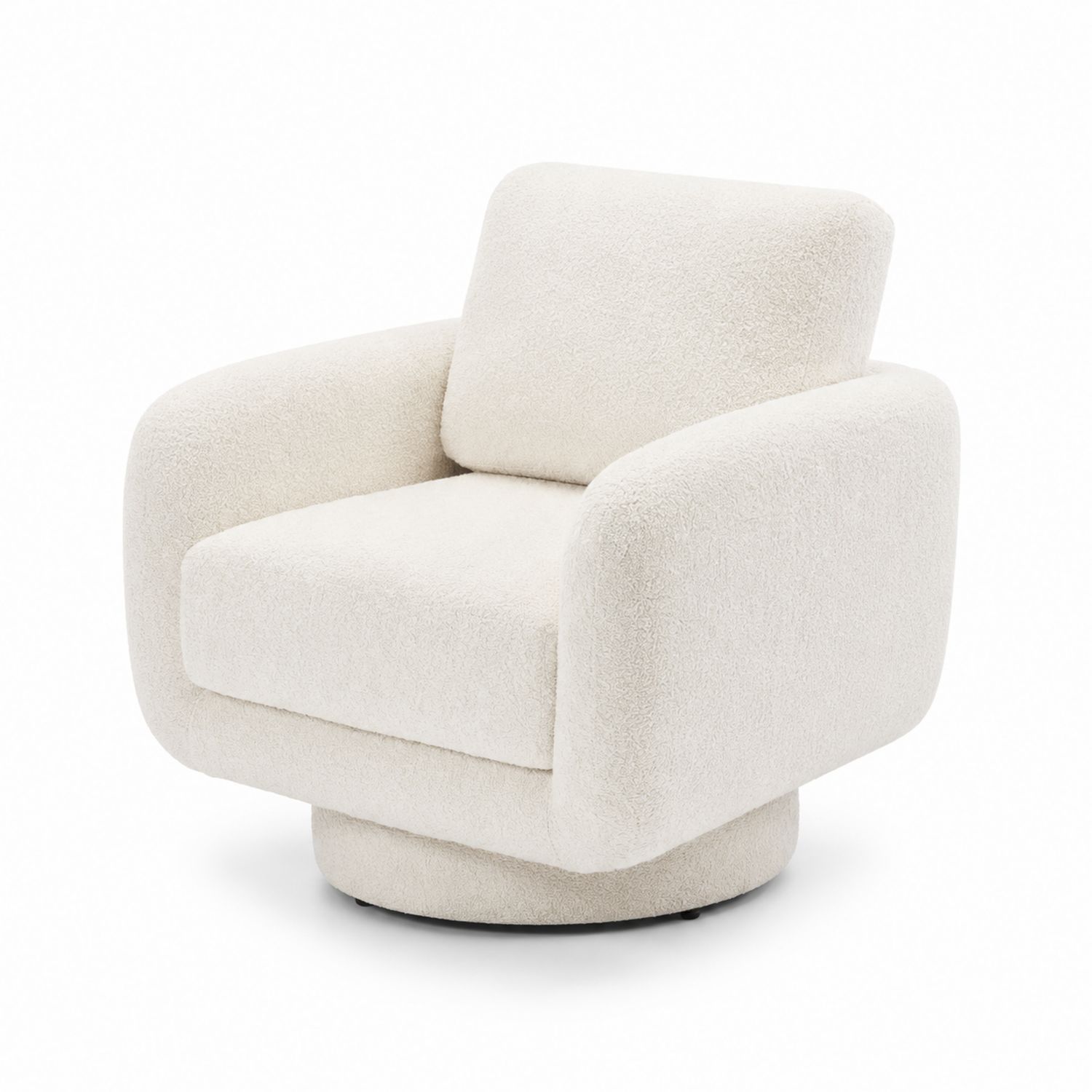Silla giratoria de bouclé crema