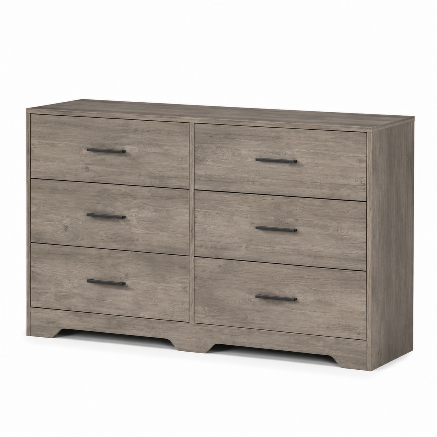 Cómoda de Madera con 6 Cajones en Gris 120x40x75 cm