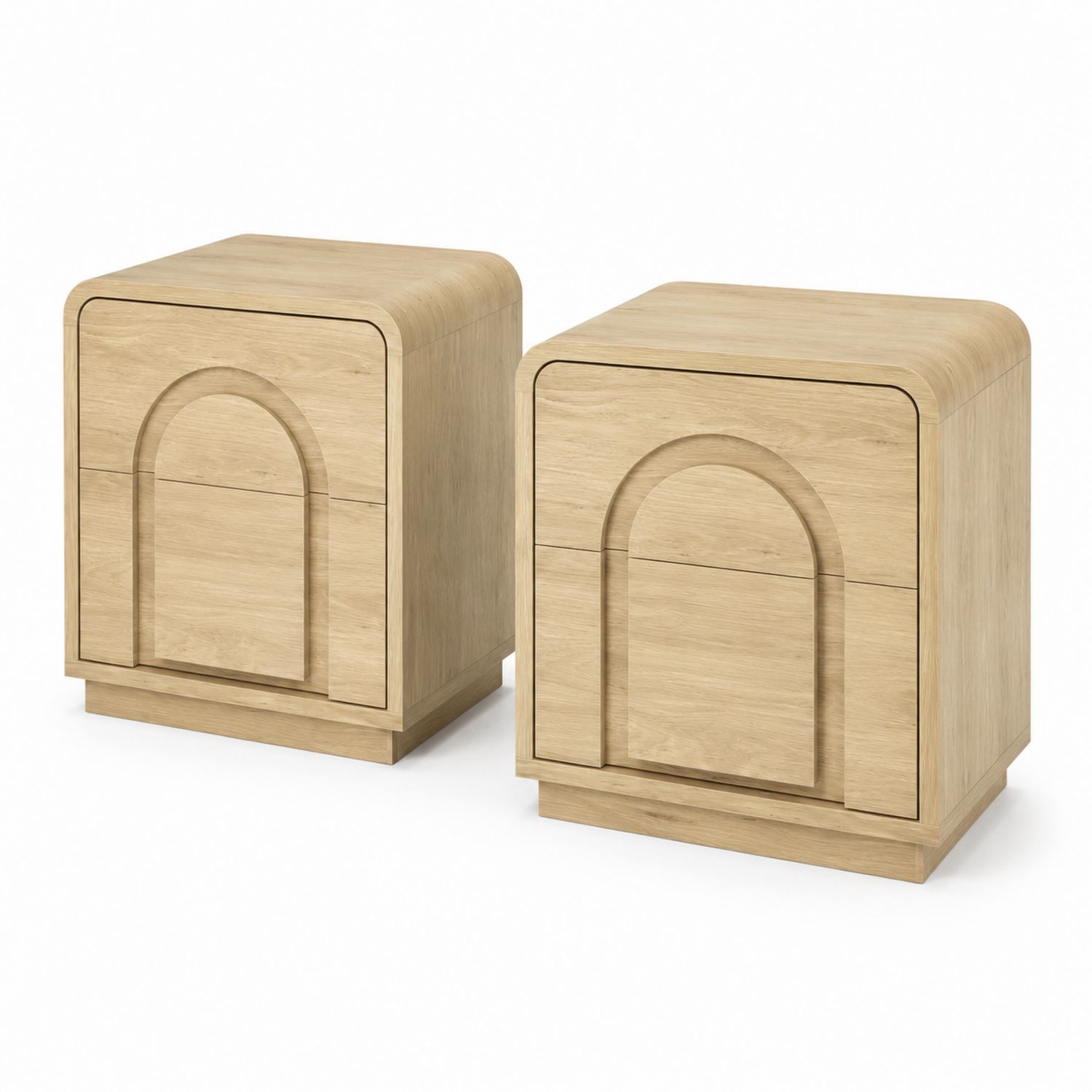 Juego de 2 mesitas de noche de madera con cajones 40x35x50 cm
